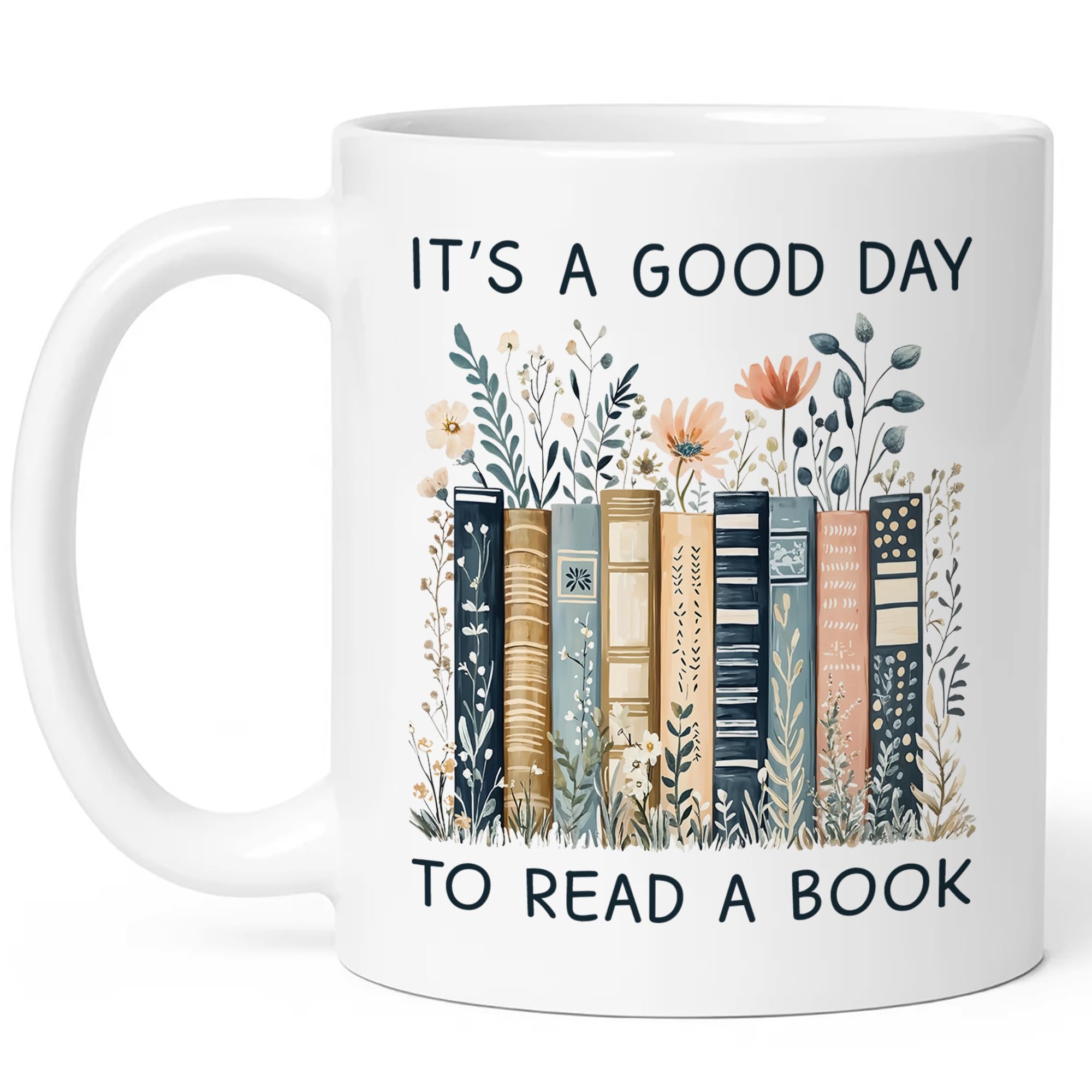 Affordali Gifts for Books Lovers Women  Its A Good Day To Read A Book Mug, Book Lover Mugs, Books Coffee Cup with Stacked Novel