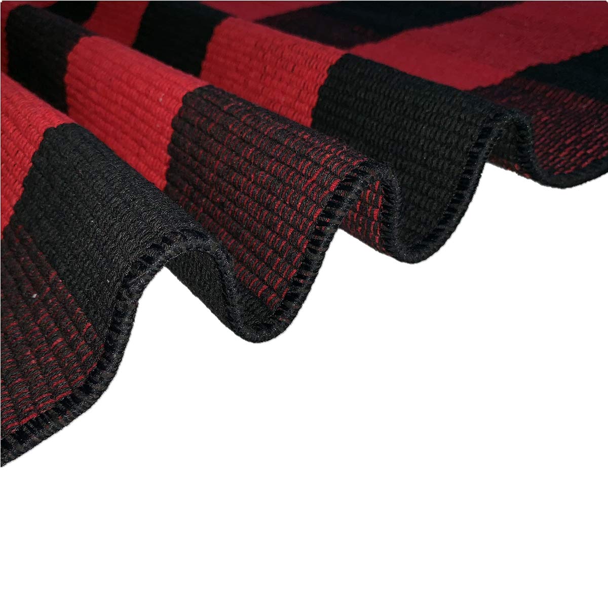 LEVINIS Cotton Red and Black Plaid Outdoor Rug 3  2- Machine Washable Buffalo Plaid Rug for Kitchen/Bath Room/Outdoor/Indoor F