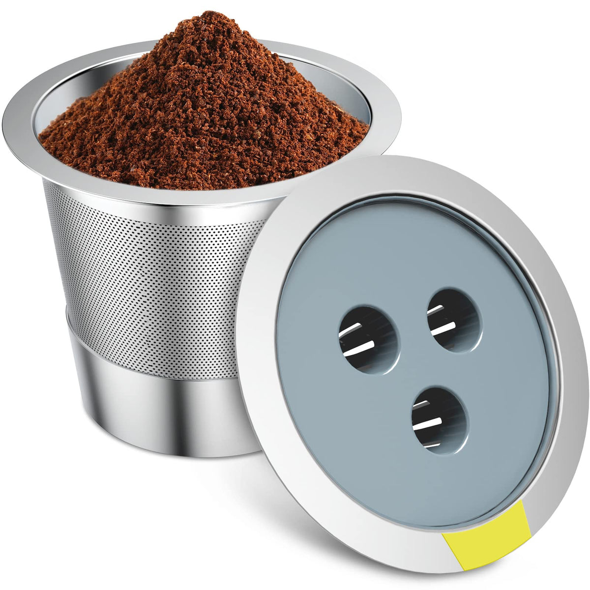 Stainless Steel Reusable K Cups Compatible With Ninja Dual Brew Coffee Maker, K Cup Reusable Coffee Pods,Permanent Reusable Coff