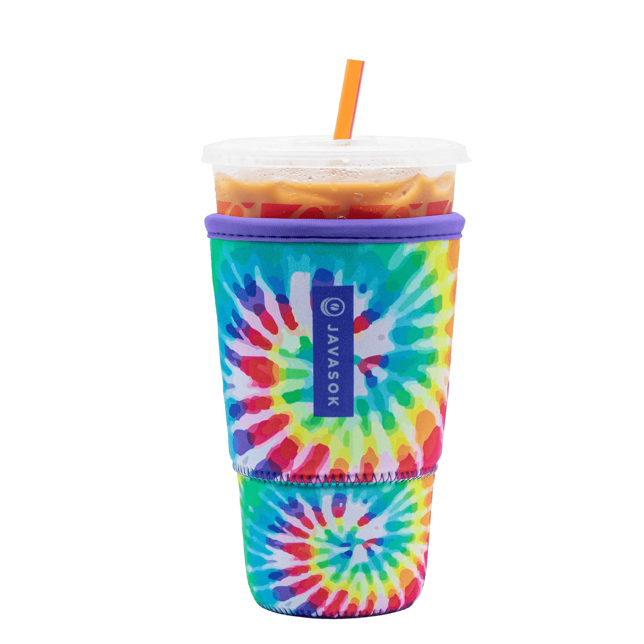 Sok It Java Sok Iced Coffee & Cold Soda Insulated Neoprene Cup Sleeve (Rainbow Tie Dye, XXLarge: 44-48oz)
