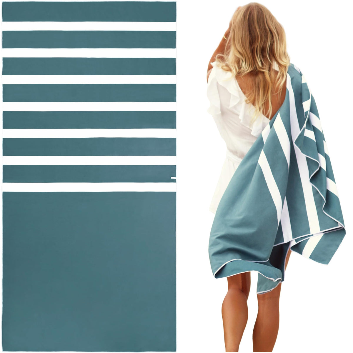 Summersand Microfiber Beach Towel - Quick Dry, Sand Free - Compact And Lightweight For Travel - Recycled Materials - Travel Bag
