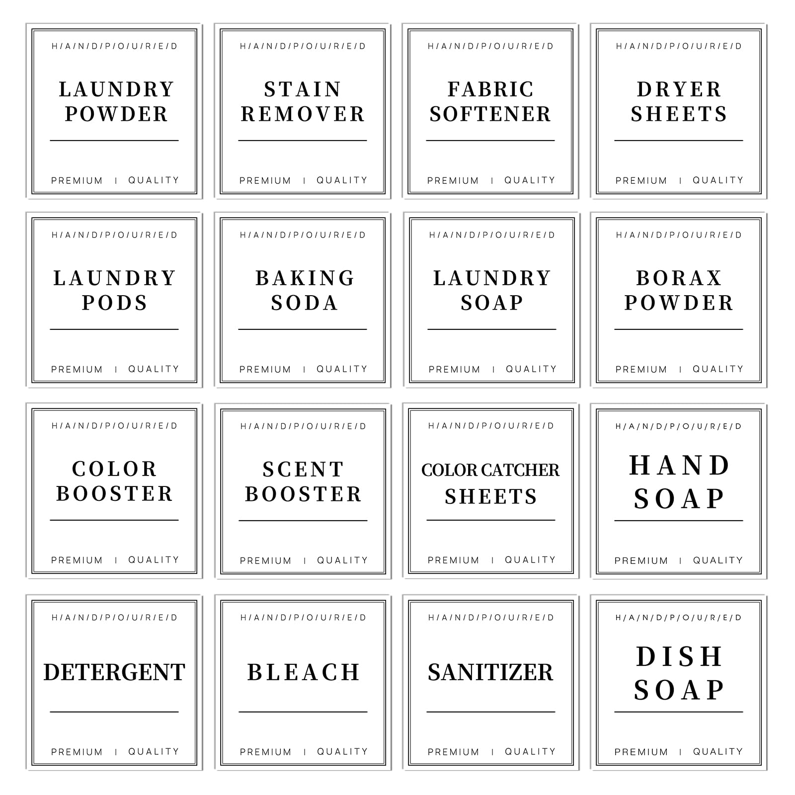 Teswey Laundry Labels  18Pcs Pvc Set For Organizing, Waterproof For Laundry Containers & Glass Jars