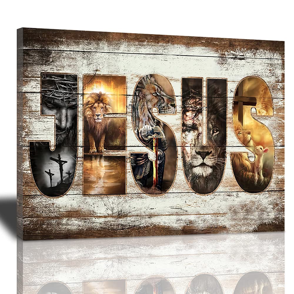 Amazing Jesus Pictures Canvas Poster Jesus Lion And Lamb Canvas Print God Bible Christian Religious Canvas Wall Art Decor Painti