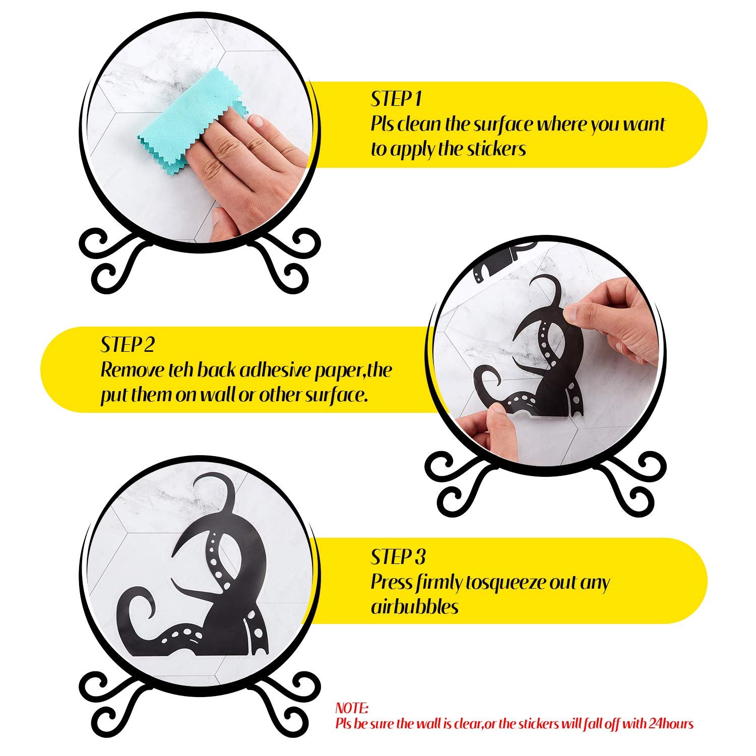 15 Pieces Kraken Octopus Toilet Tentacles Wall Decals Decor Sticker Octopus Toilet Home Decal Black Sea Creature Wall Art Sticke