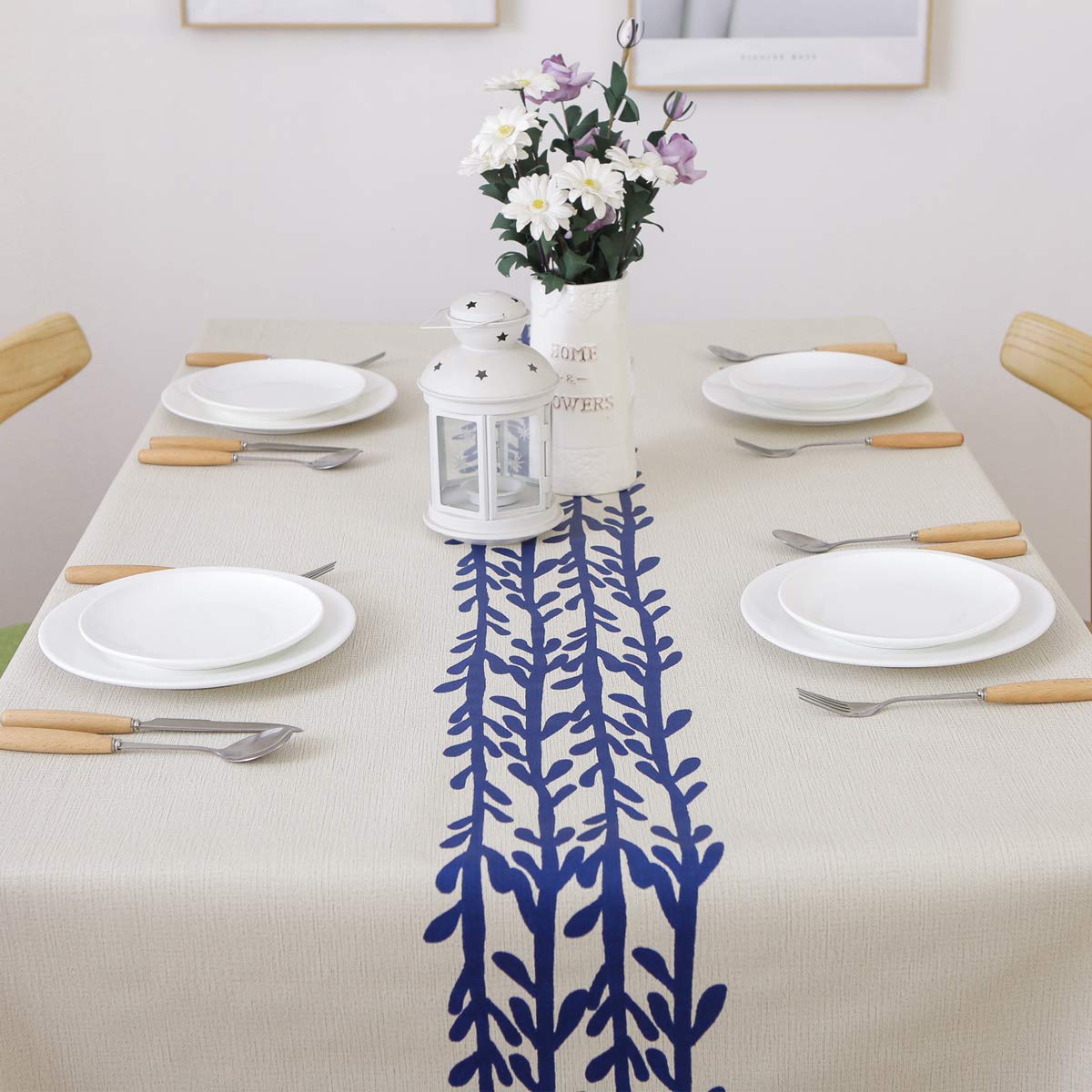 TruDelve Heavy Duty Vinyl Table Cloth for Kitchen Dining Table Wipeable PVC Tablecloth for Rectangle Table(54''x78''  Branch)