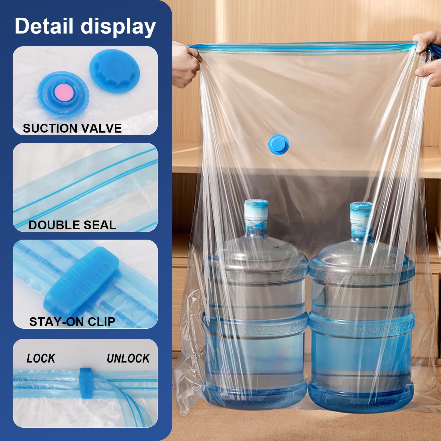 20Pack Vacuum Storage Bags, 5 Jumbo/5 Large/5 Medium/5 Small Vacuum Sealer Bags For Clothes, Compression Storage Bags, Space Sav