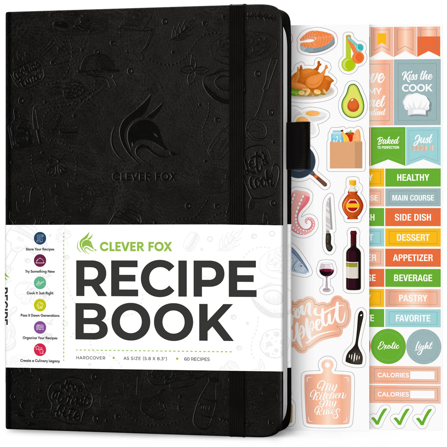 Clever Fox Recipe Book - Make Your Own Family Cookbook & Blank Recipe Notebook Organizer, Empty Cooking Journal To Write In Reci