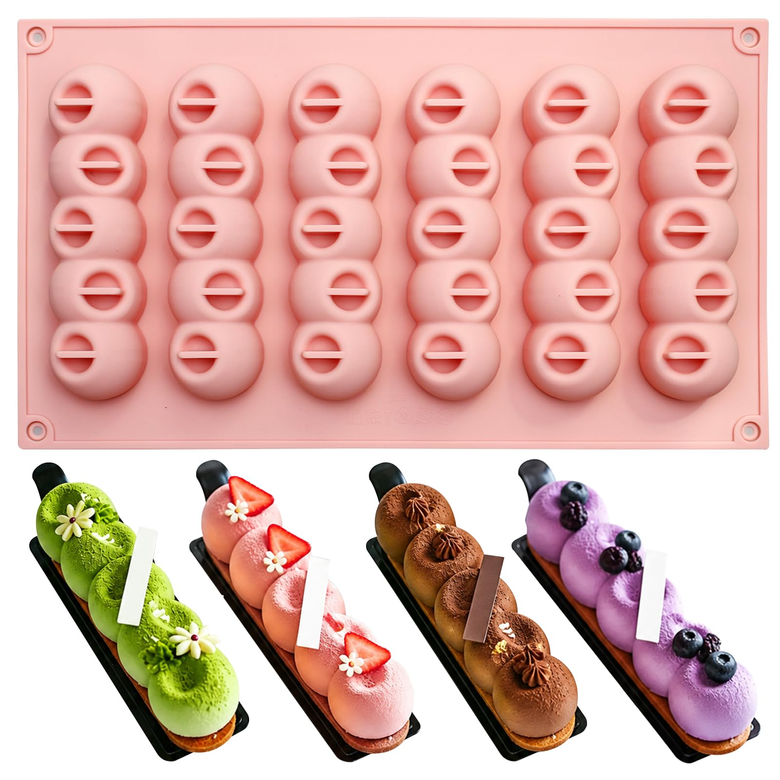 Silicone Eclair Mousse Molds 6Cavity Bubble Shape Baking
