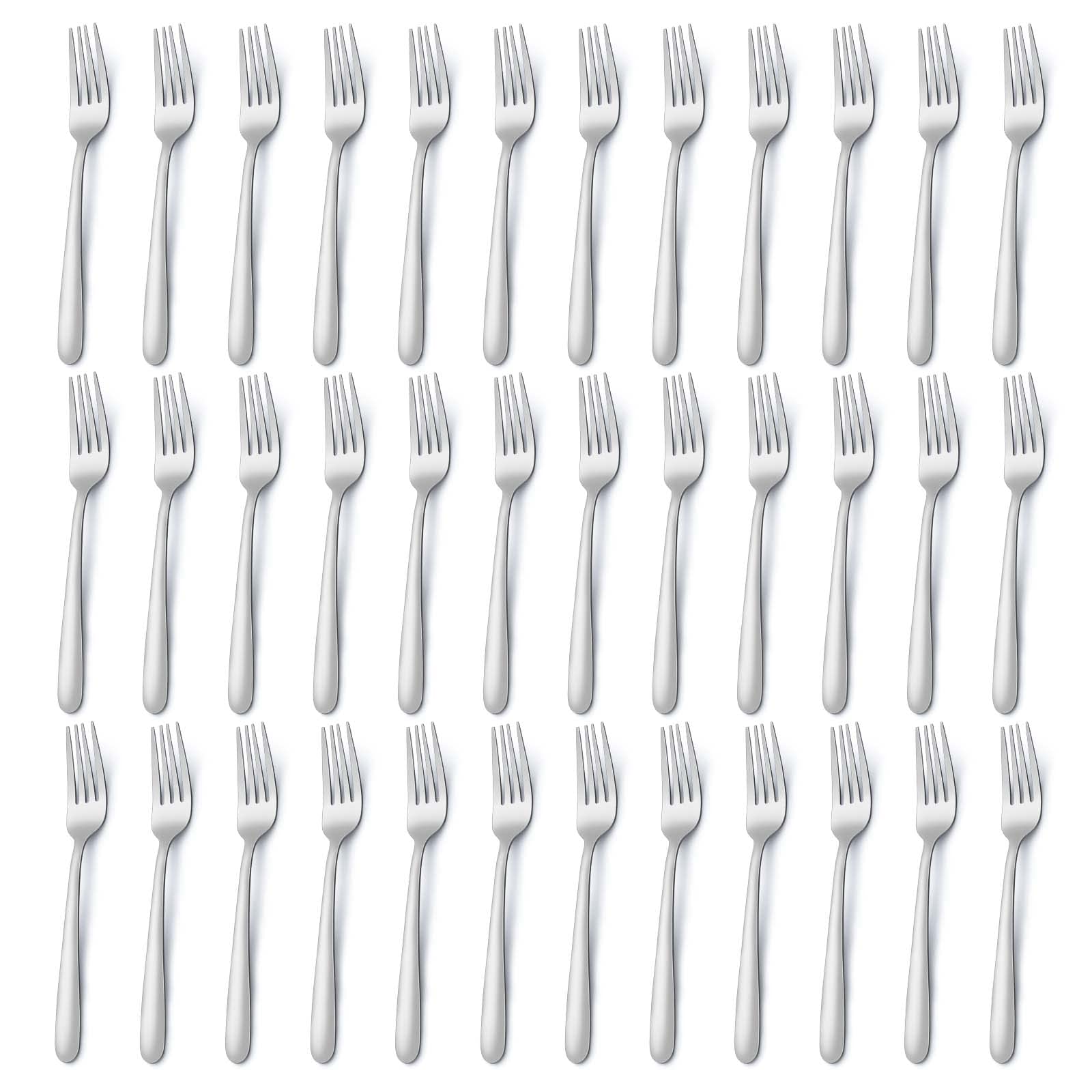 Pleafind 36 Pieces Dinner Forks Set (8 Inch), Forks Silverware, Stainless Steel Forks, Silverware Forks, Mirror Polished Fork Se