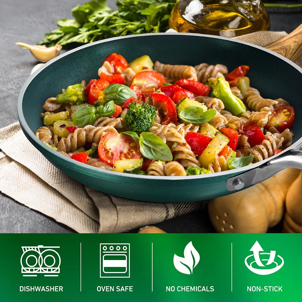 Granite Stone Coated Nonstick Frying Pan - 10 Inch Emerald Nonstick Skillets, For Cooking And Frying - Pfoa Free