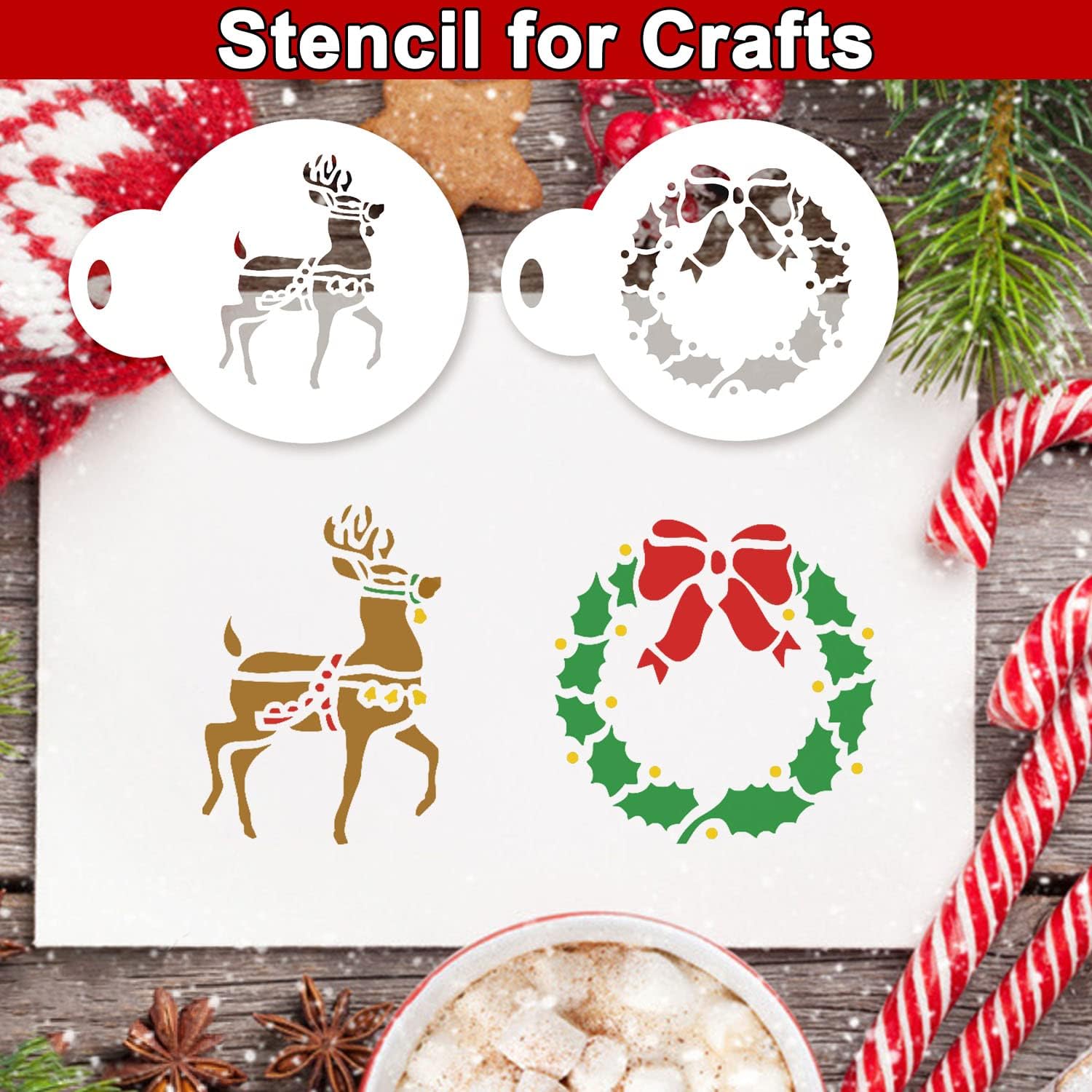 30Pcs Christmas Cookie Decorations, Christmas Cookie Stencils For Royal Icing, Christmas Cookie Decorating Kit Supplies Christma