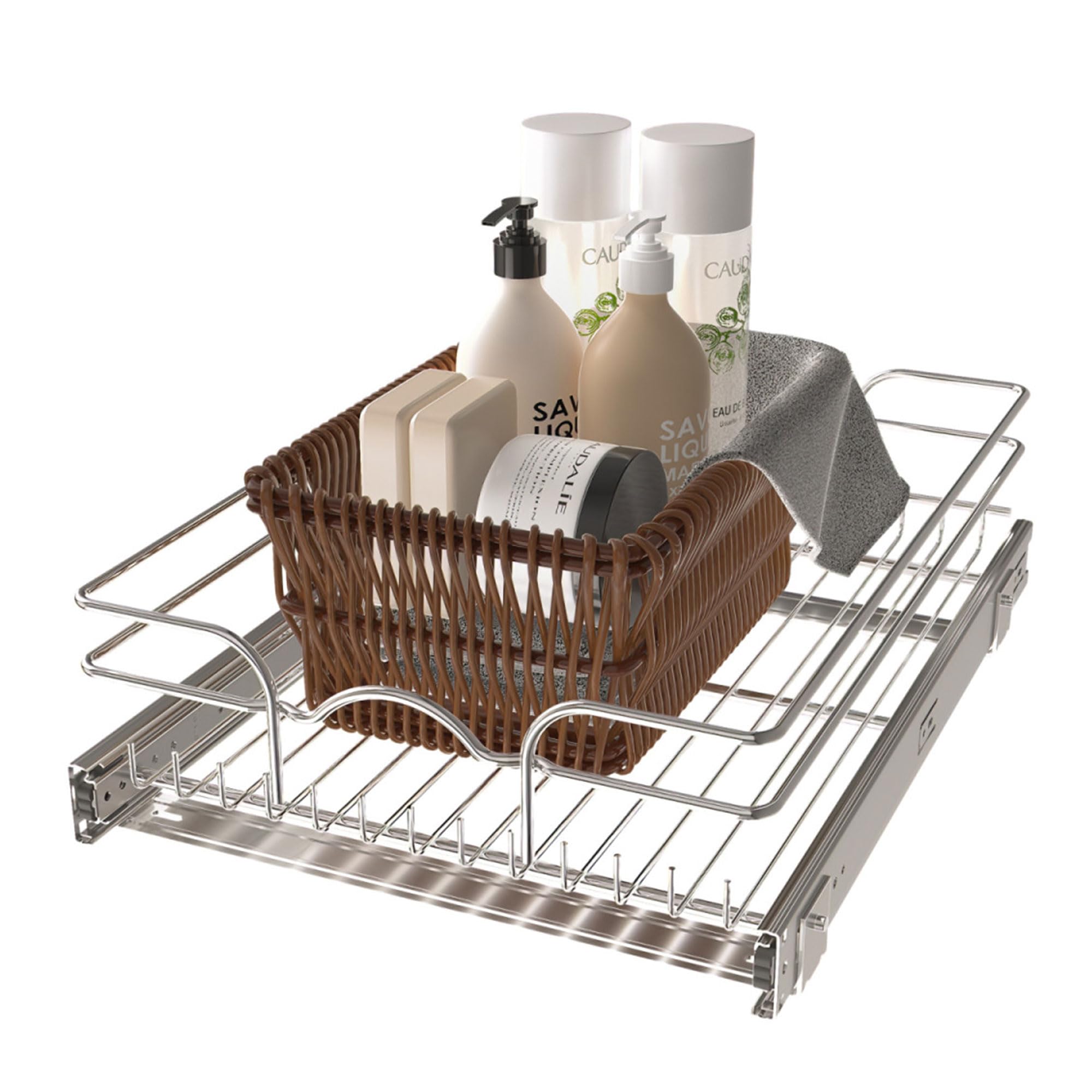 Rev-A-Shelf Kitchen Cabinet Pullout Shelf And Drawer Organizer Slide Out Pantry Storage Basket In Multiple Sizes, 15 X 20 In, 5W