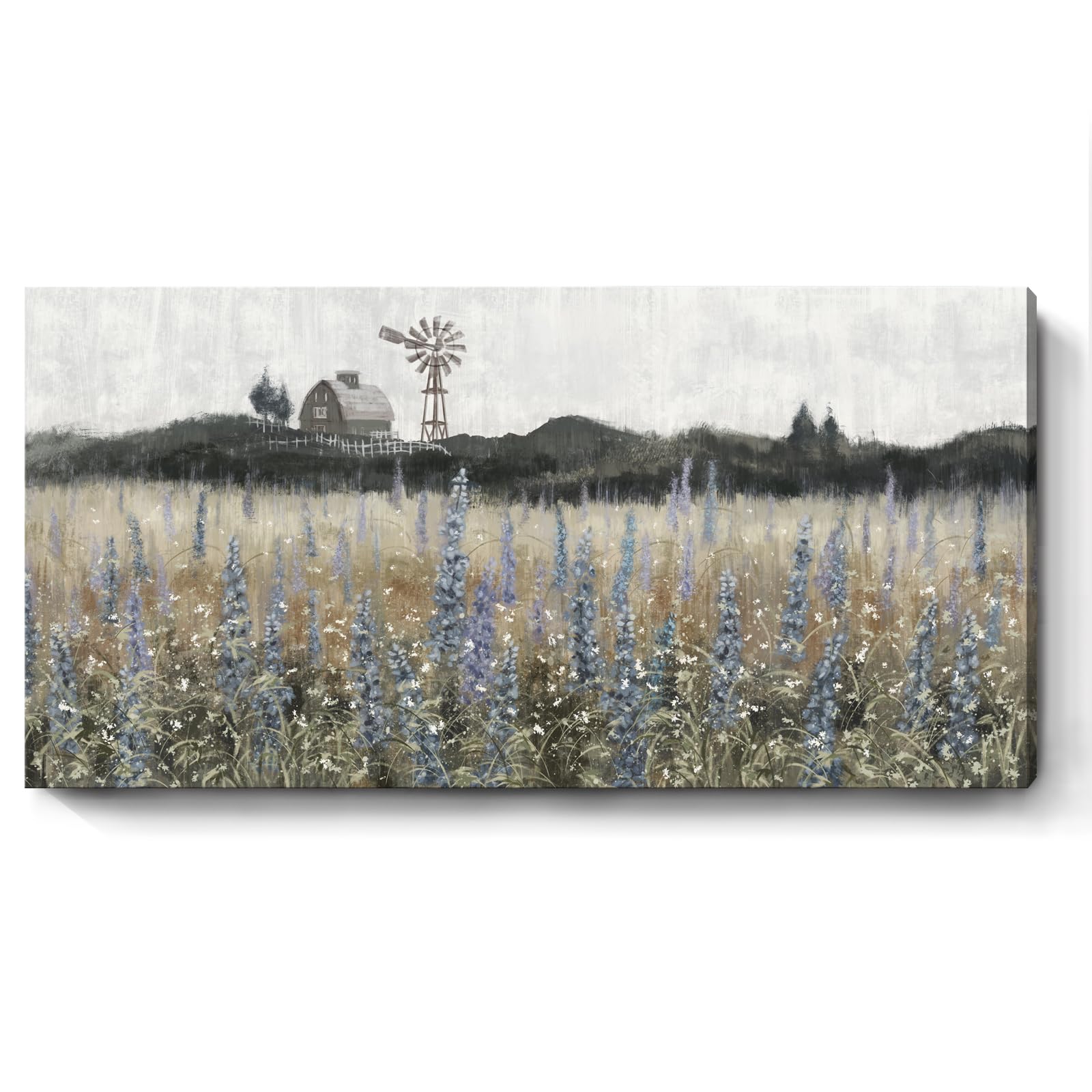 Large Canvas Wall Art For Living Room Rustic Countryside Scenery Vintage Farmhouse Print Painting Nature Wilderness Landscape Wi