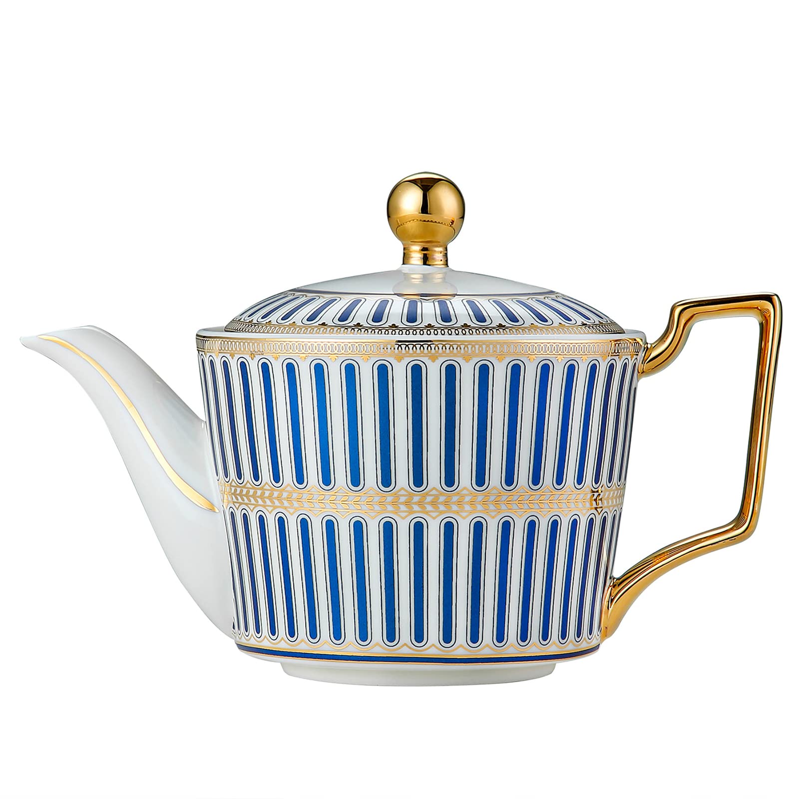 Cwlwgo- Royal Teapot,European Style Ceramic Tea Pot, Blooming & Loose Leaf Teapot - 24 Ounce,Not Included Removable Stainless St