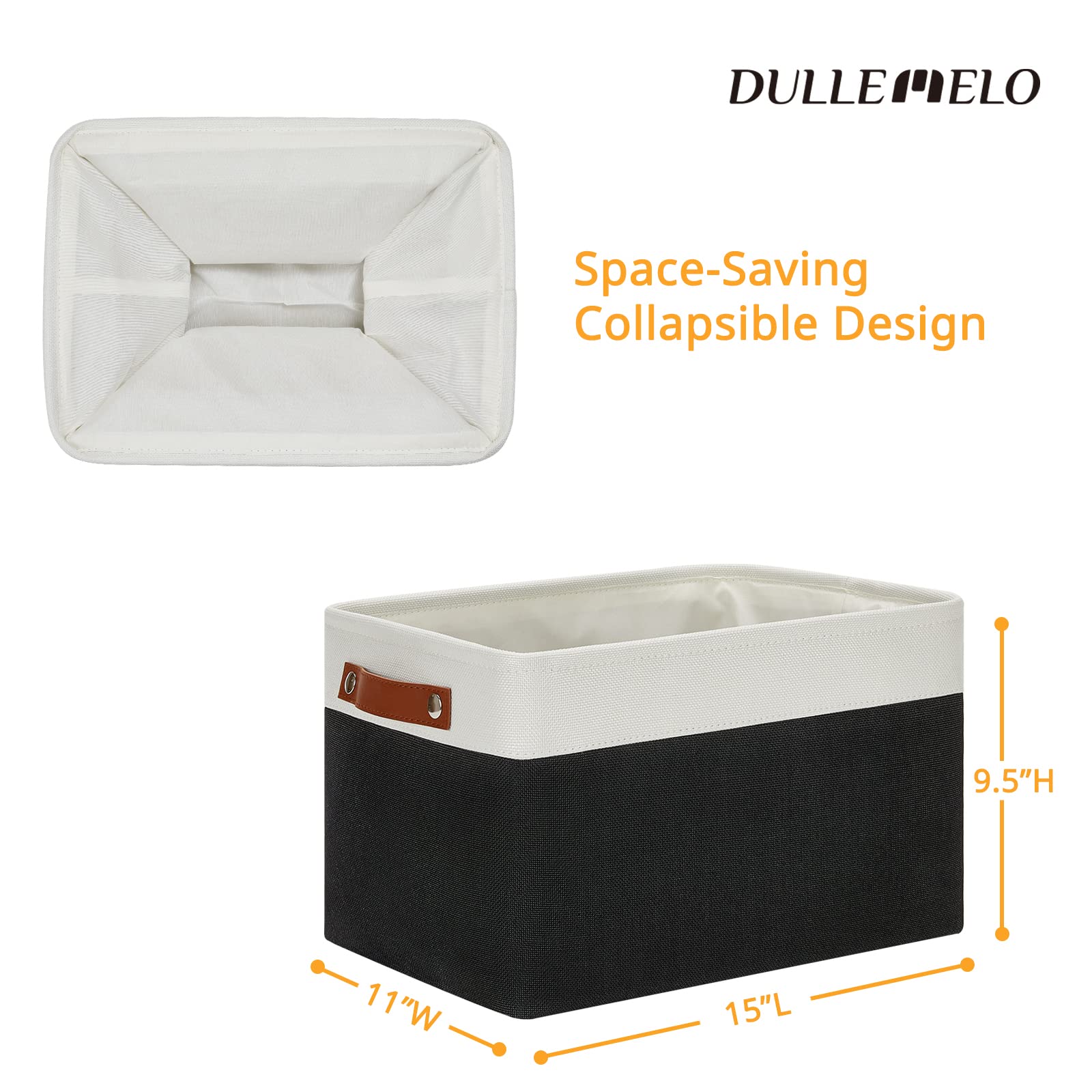 Dullemelo Linen Closet Organizer And Storage Basket For Office, Bedroom, Cloth, Baskets For Organizing And Storage With Handles