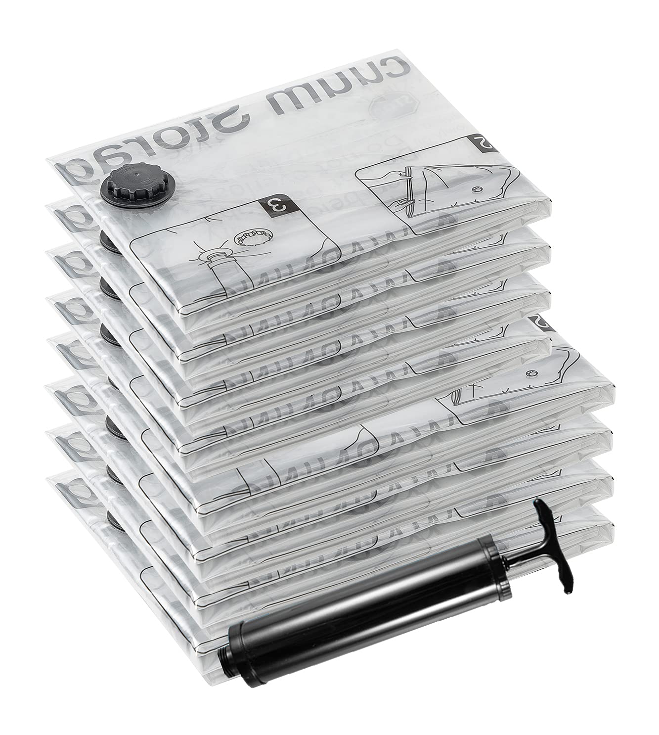 Suoco Vacuum Storage Bags (4 Jumbo, 4 Large), Space Saver Bags For Clothes, Bedding, Pillows, Comforters, Blankets Storage, Vacu