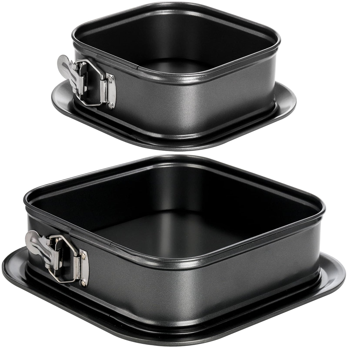 Soujoy Set Of 2 Springform Cake Pan, Non-Stick Square Cheesecake Pan, Cake Pan With Removable Bottom, Ice Cream Cake Bakeware, B