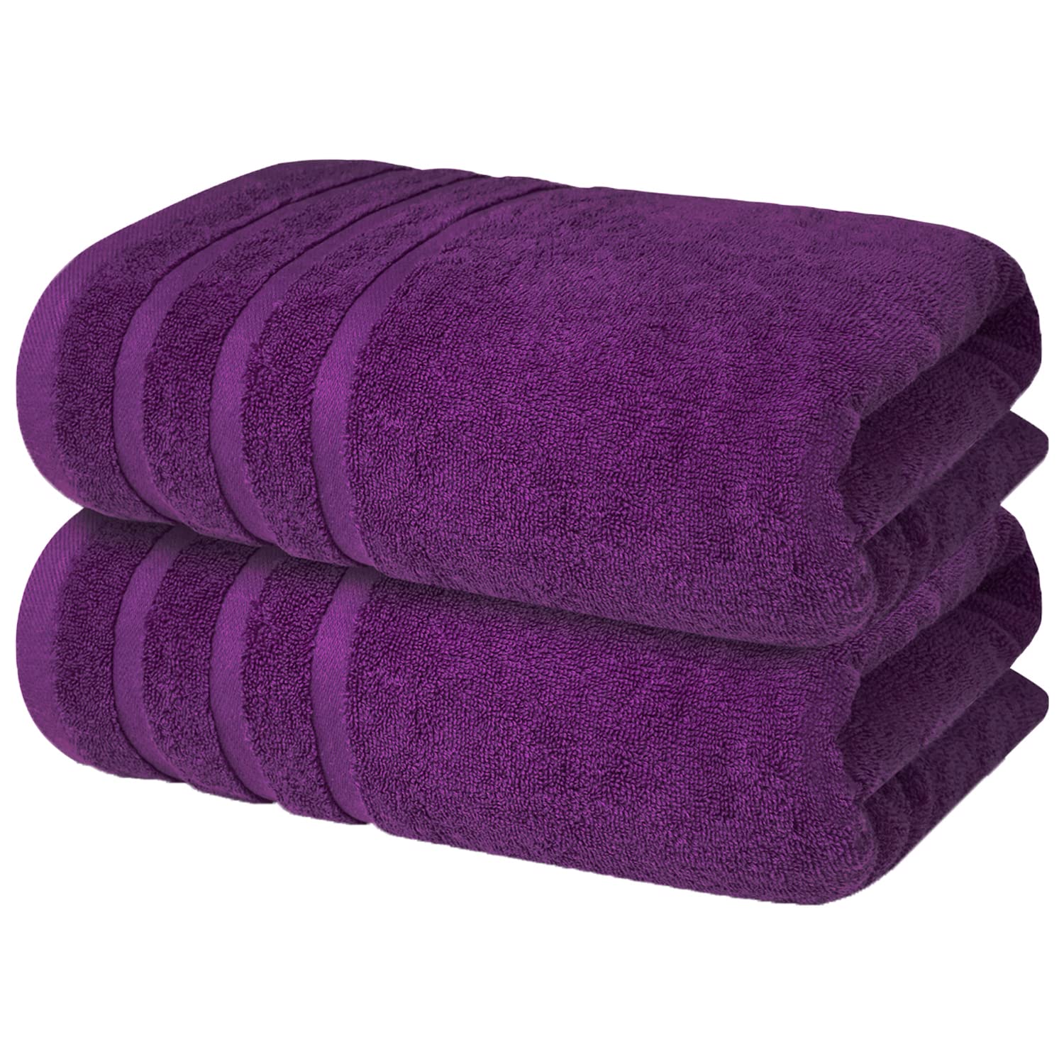 Premium Purple Bath Towels - 700 Gsm 100% Cotton 27X54 Inches Pack Of 2 Bathroom Towels - Ultra Soft And Highly Absorbent Hotel