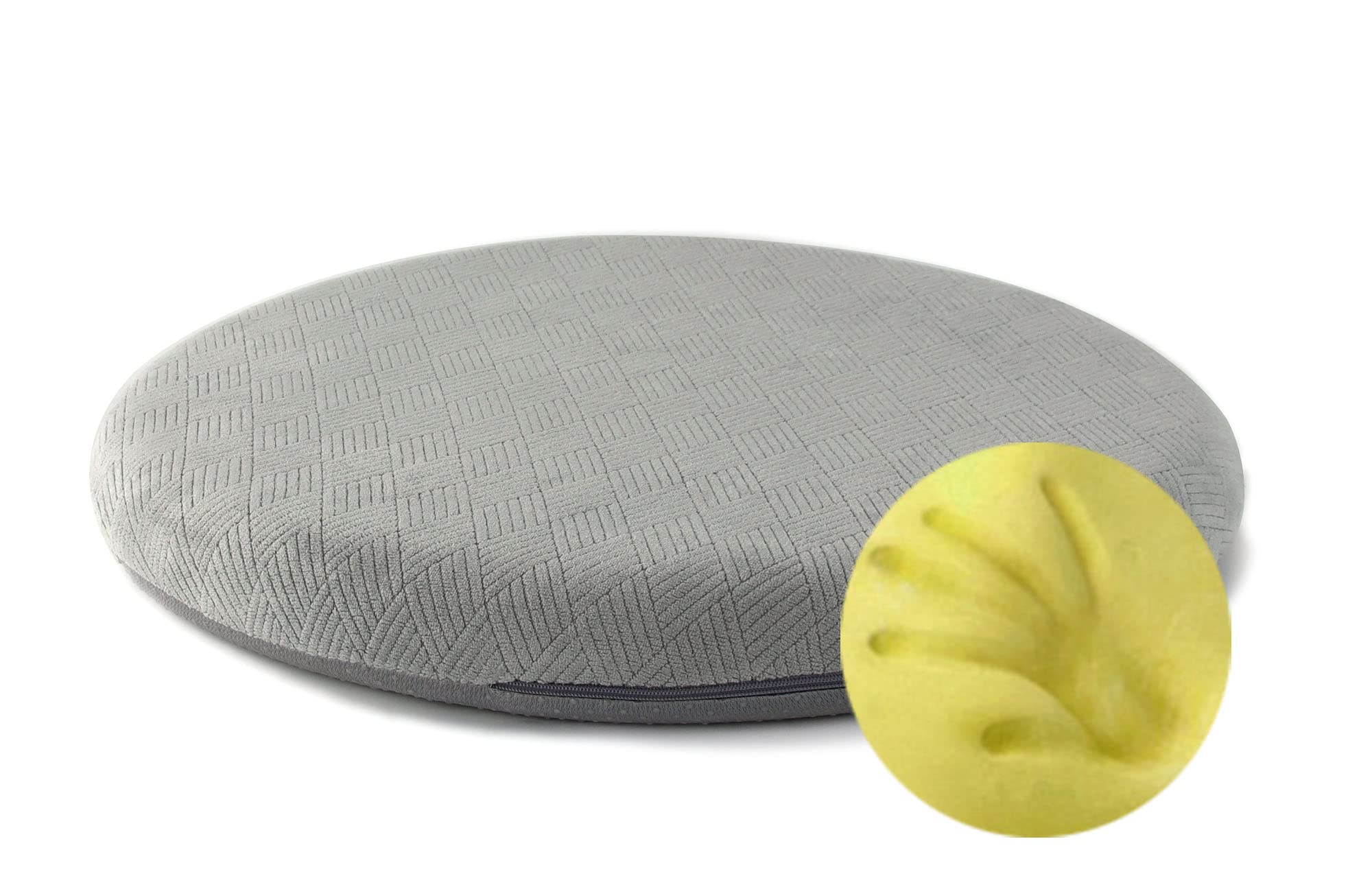 Sigmat Memory Foam Seat Cushion Anti-Slip Soft Round Chair Pad 18 Inch Grey