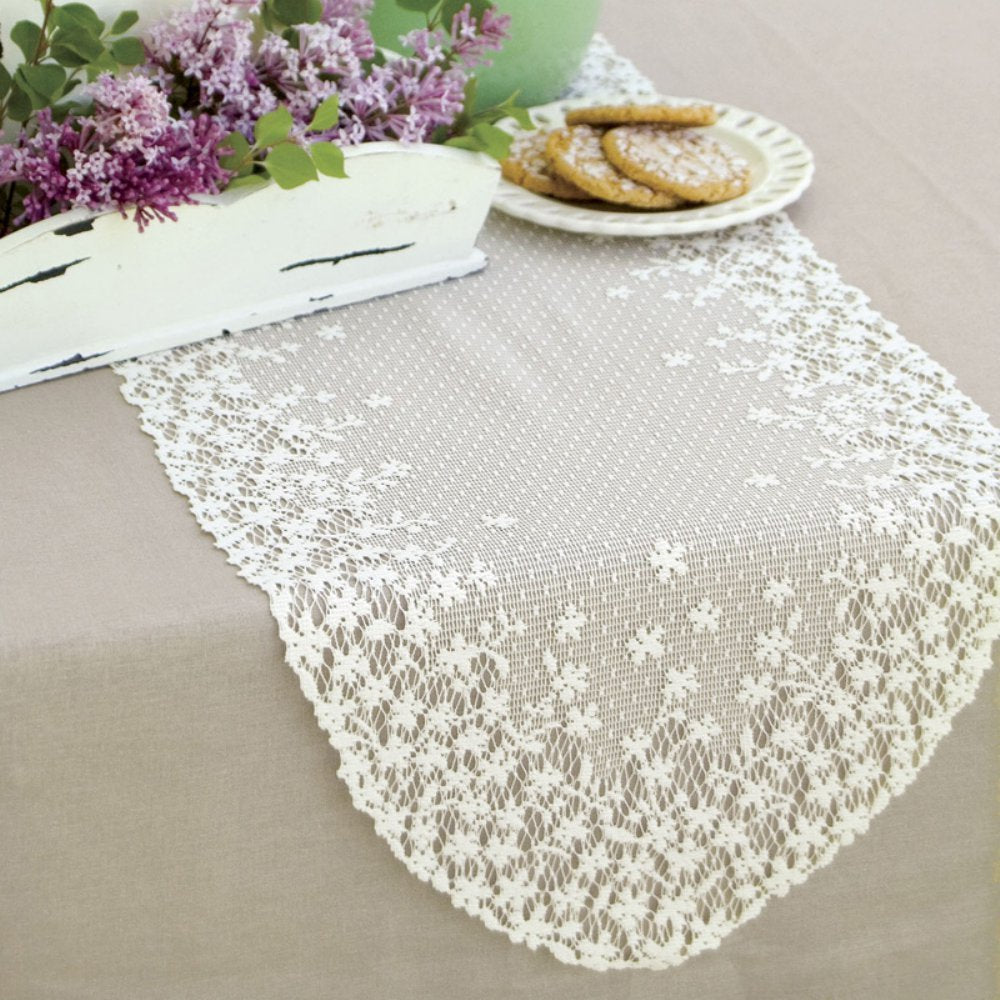 Heritage Lace, Ecru Blossom 12X54 Runner, 12 Inch By 54 Inch