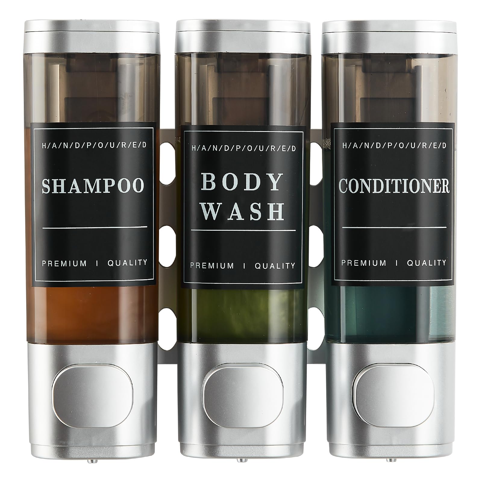 Shampoo And Conditioner Dispenser,Shower Dispenser 3 Chamber No Drill Wall-Mounted Shampoo Dispenser For Shower Wall Mounted Bod