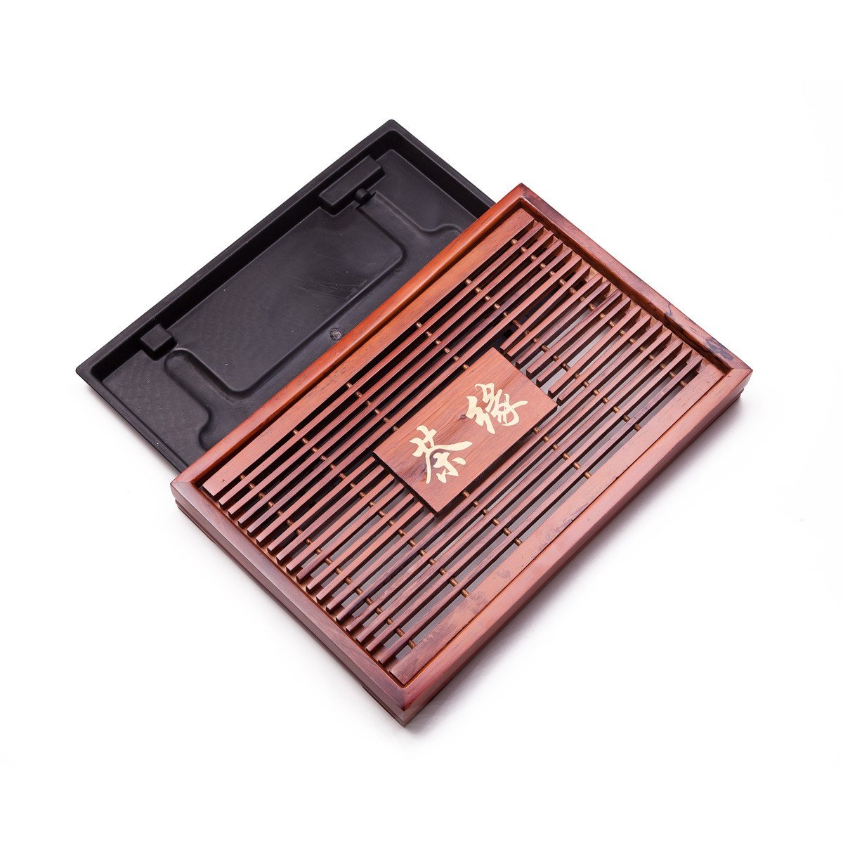 Solid Wood Reservoir & Drainage Type Kung Fu Gongfu Tea Table Serving Tray L17.32'' X W11.02'' X H1.97'' (44Cm X 28Cm X 5Cm)