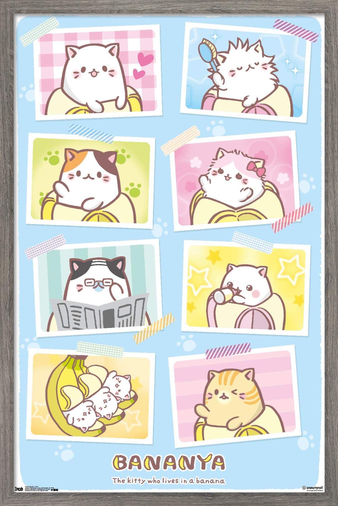 Trends International Bananya - Grid Wall Poster, 14.725'' X 22.375'', Barnwood Framed Version