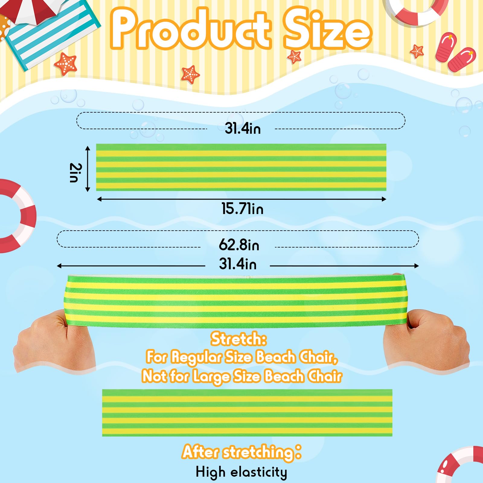 Boao 4 Pcs Large Towel Bands For Beach Chairs 15.75 X 1.97 Inch Cruise Towel Clips For Lounge Beach Pool Chairs Towel Strap Hold