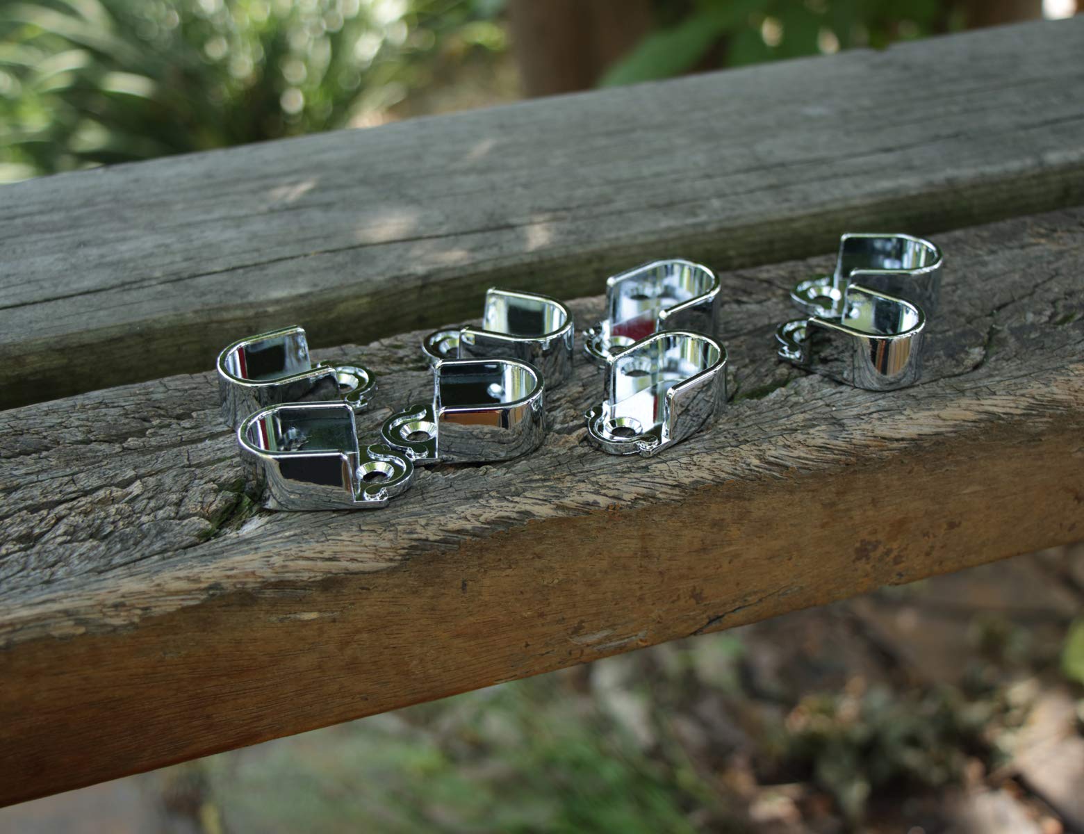 Metal Closet Wardrobe Rod Holder Socket End Support Pipe Bracket U-Shaped Flange For 16Mm/0.63'' Rod (Set Of 8)