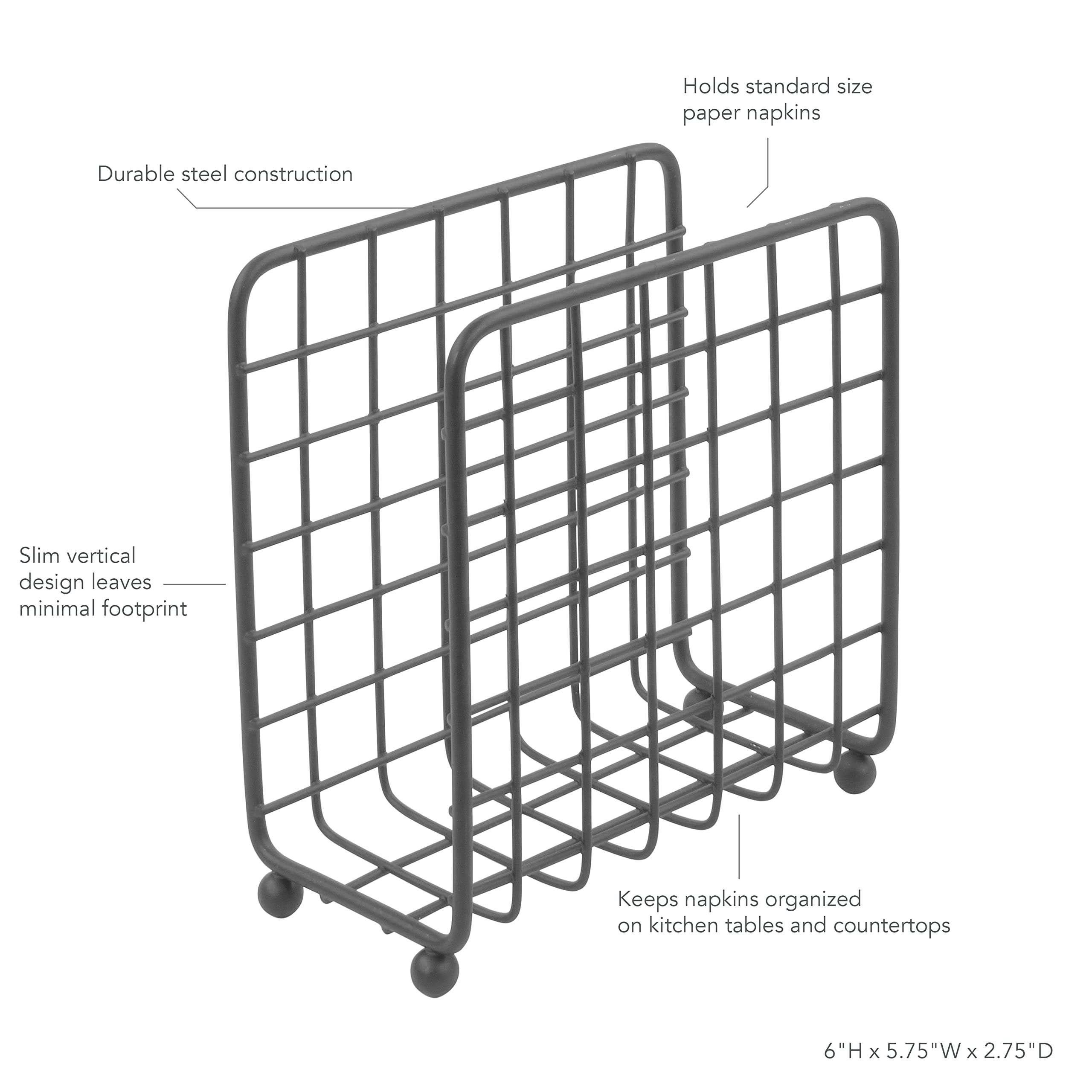 Spectrum Diversified Napkin Holder Grid, Industrial Gray