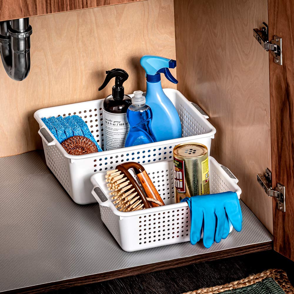 Madesmart Classic Collection Storage Basket For Organizing Cabinet, Closet, Pantry, And More, Small, 12.10 L X 8.10 W X 4.00 H,