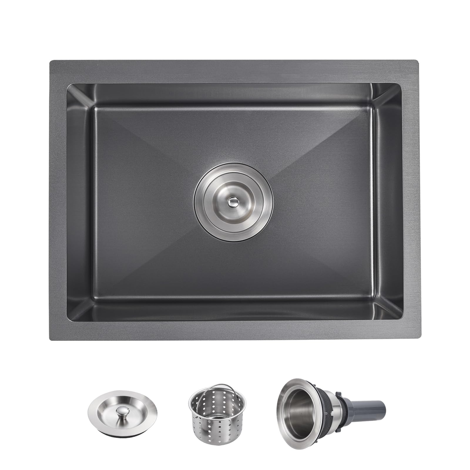 POPFLY 20 Inch Undermount Kitchen Sink, 20  17 Inch 304 Stainless Steel Sink 18 Gauge Single Bowl 9 Inch Deep Bar Prep Small Sin