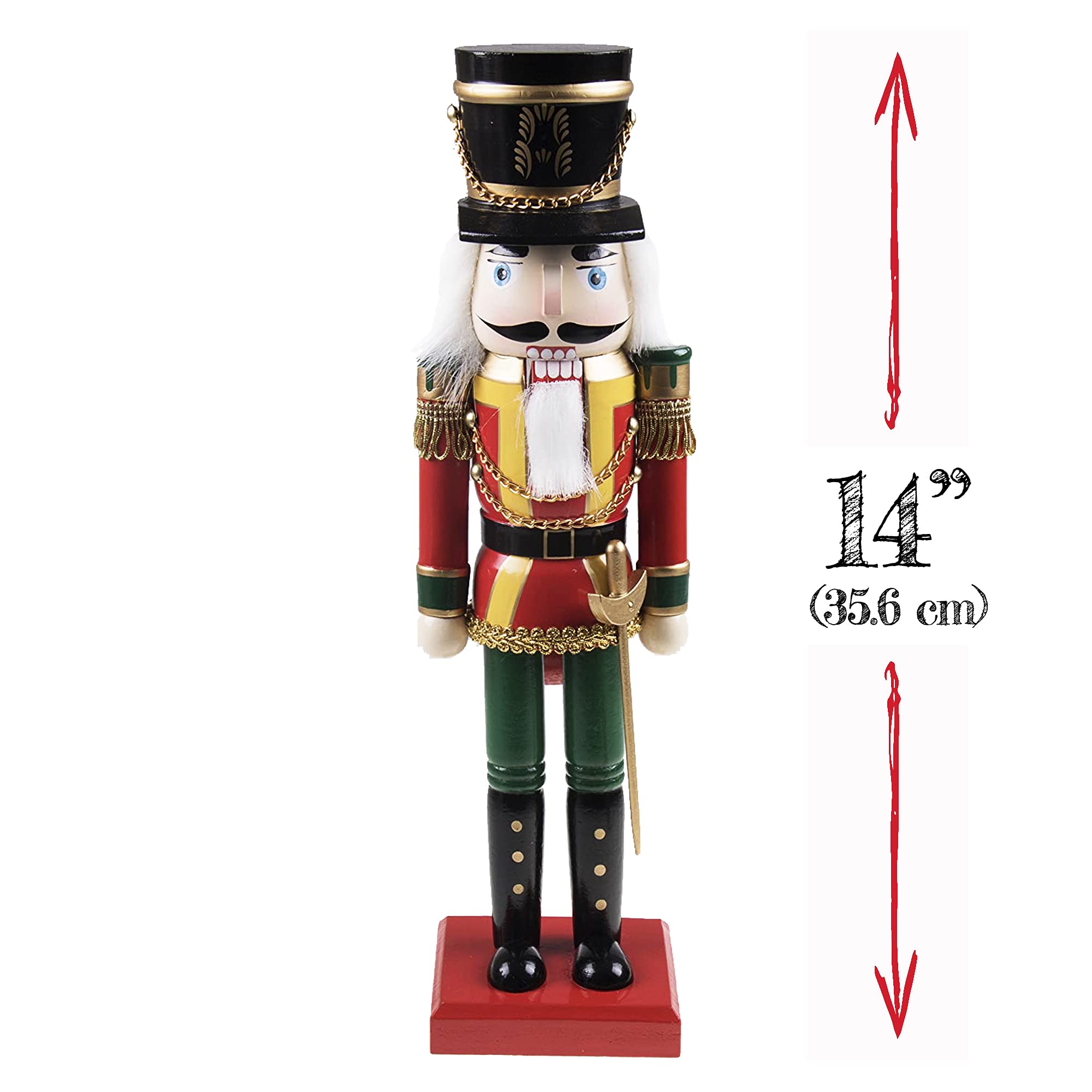 Clever Creations Soldier 14 Inch Traditional Wooden Nutcracker, Festive Christmas D  cor for Shelves and Tables