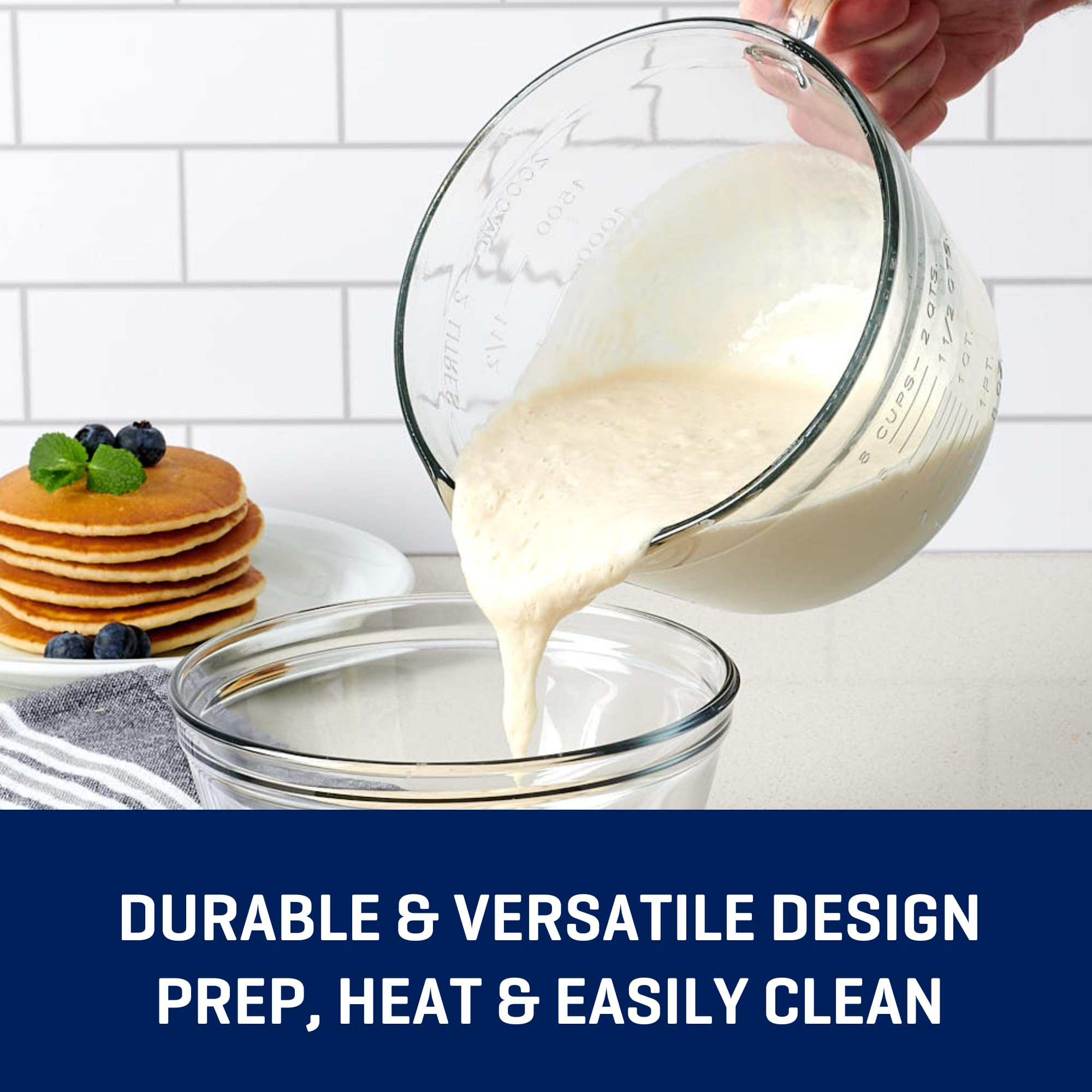 Anchor Hocking Batter Bowl, 2 Quart Glass Mixing Bowl