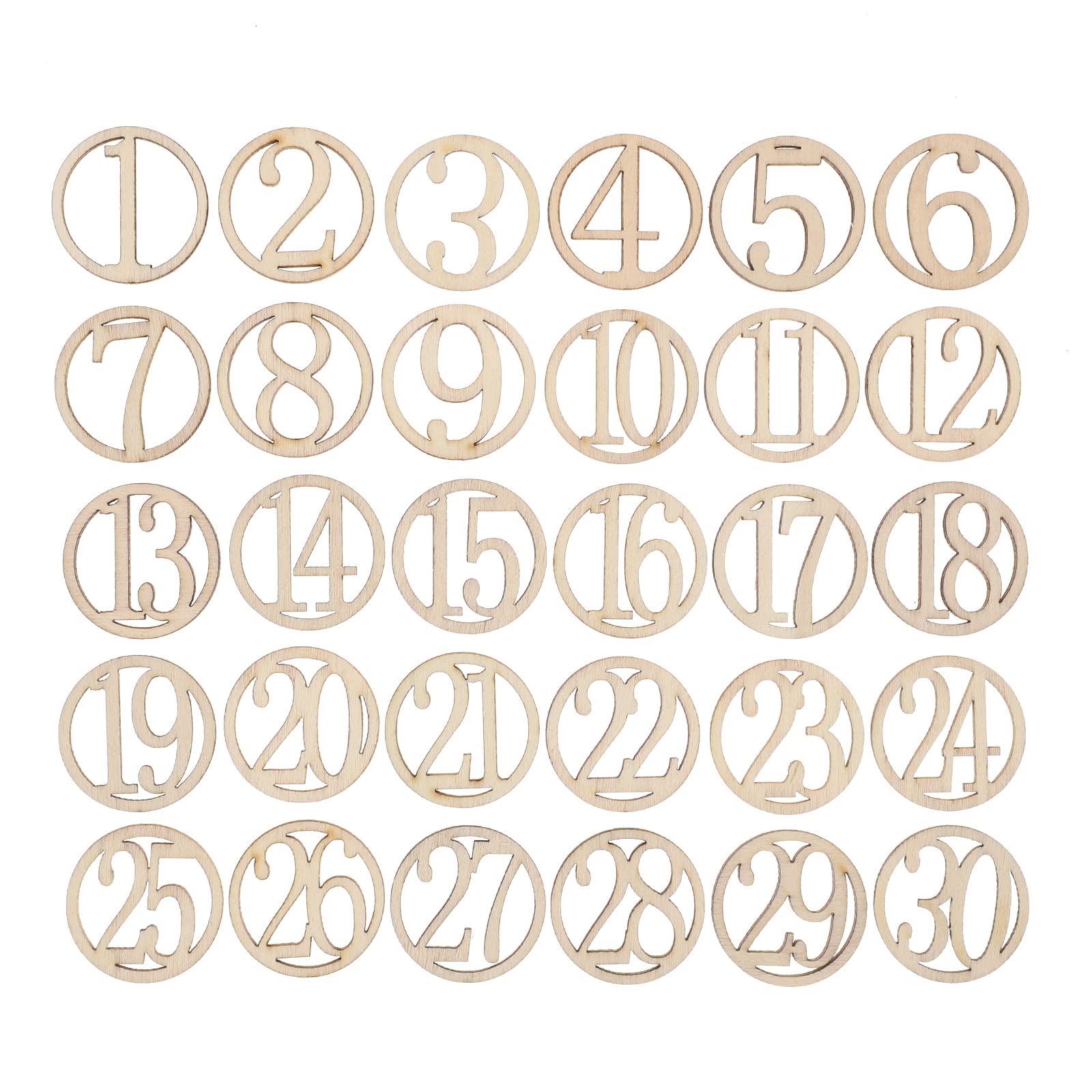 30pcs Unfinished Craft Decor Numbers Ideal Home Store Party Decorations