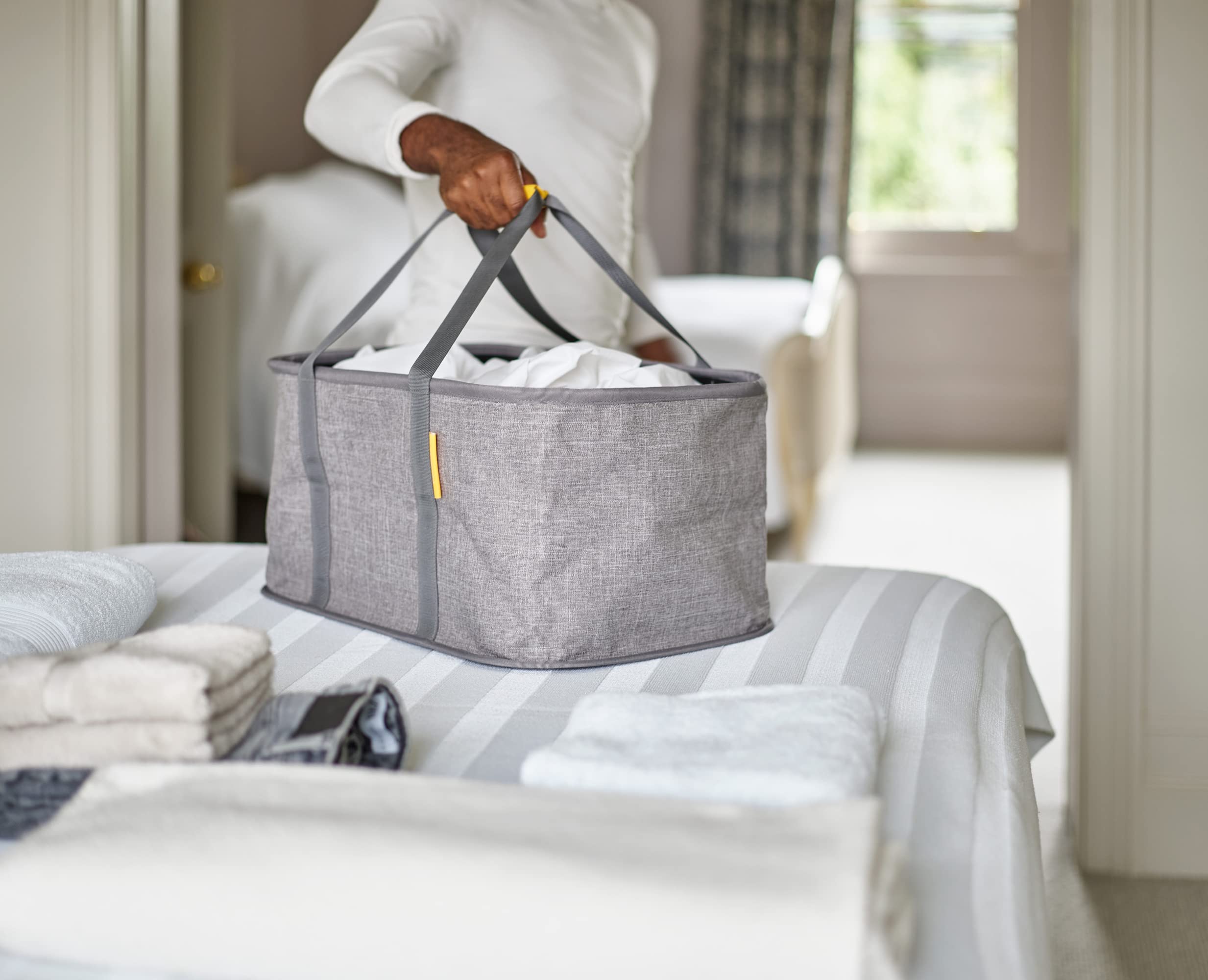 Joseph Joseph Hold-All - Collapsible Folding 35L Washing Laundry Basket Bag, Durable Fabric, Moisture Resistant, Grey