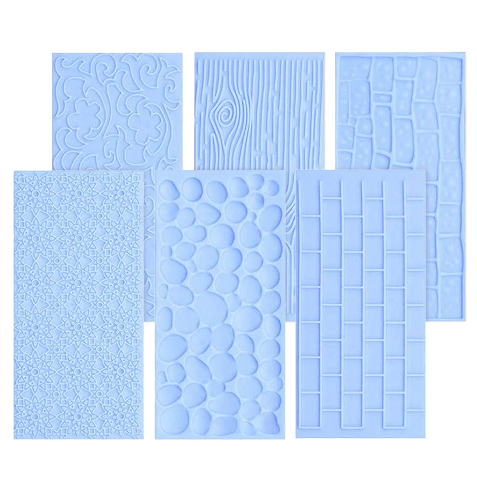 Grosun 6 Packs Fondant Impression Mat Fondant Texture Mats Clay Mold Set Lace Embossing Mat Fondant Cake Embossed Impression She