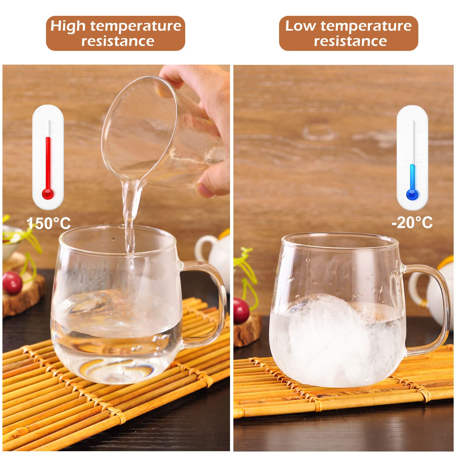 Whjy Glass Tea Cup With Infuser And Lid, 18 Ounce Glass Tea Cups With Strainer, Loose Leaf Tea Cup Mug For One, Lead-Free Borosi