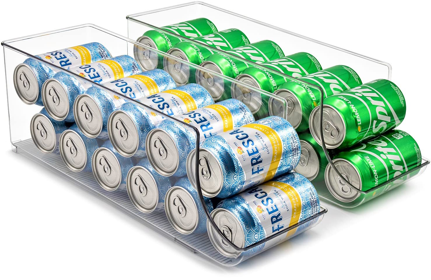 Sorbus Can Dispenser for Refrigerator - 12 Can Fridge organizer Rotation System Rack - Clear Soda Can Organizer for Refrigerator