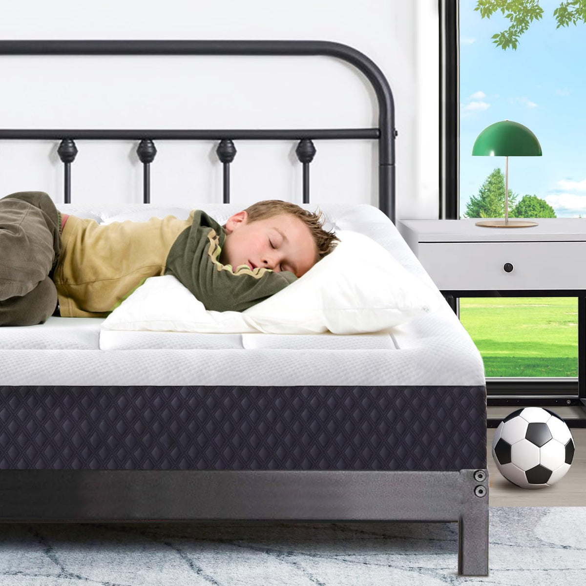 Onenice 5 Inch Twin Xl Mattress In A Box, Extra Long Twin Breathable Gel-Memory Foam Plus Pillowtop Mattress For Pressure Relief