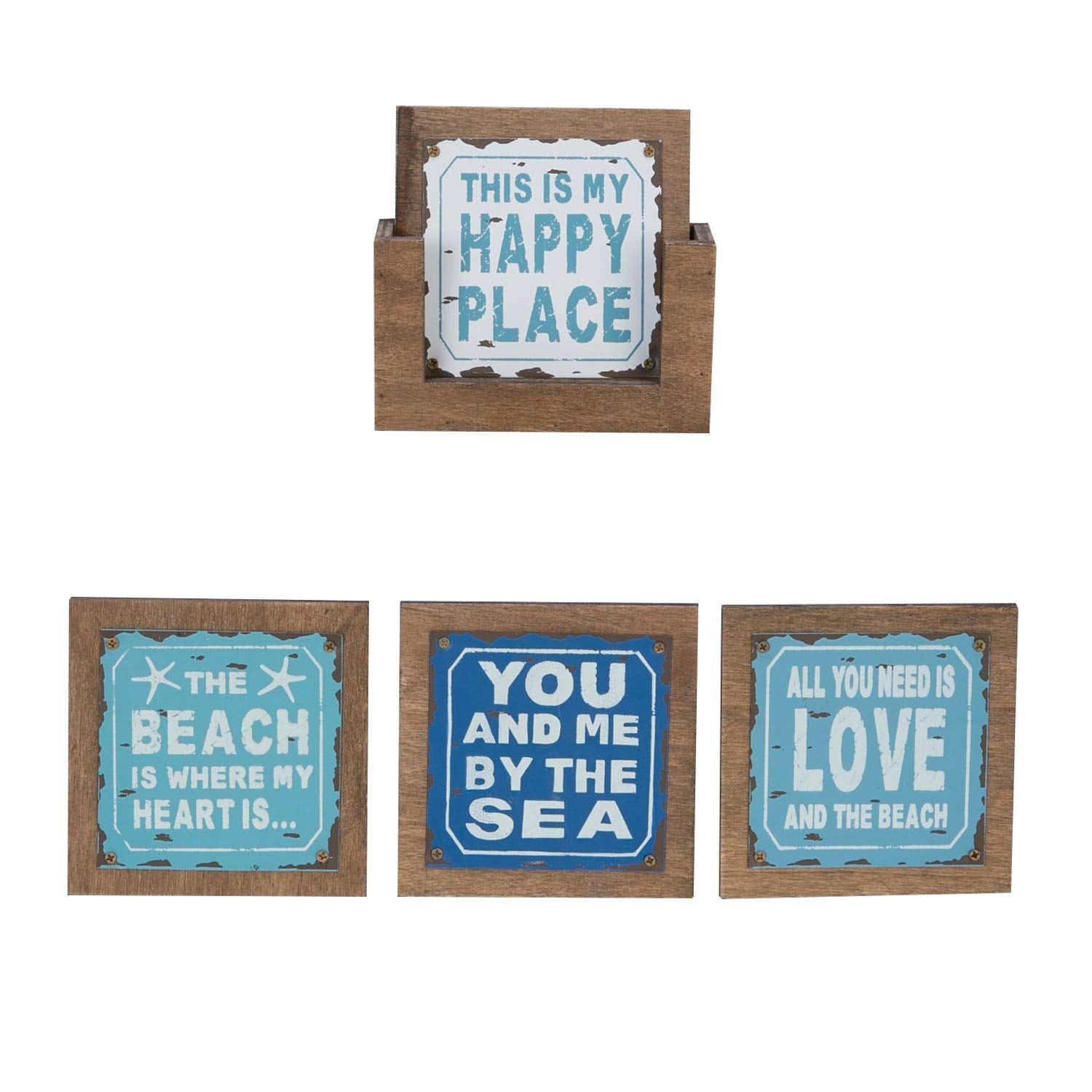 Beachcombers Set Of 4 Beach Sayings Coasters Multi