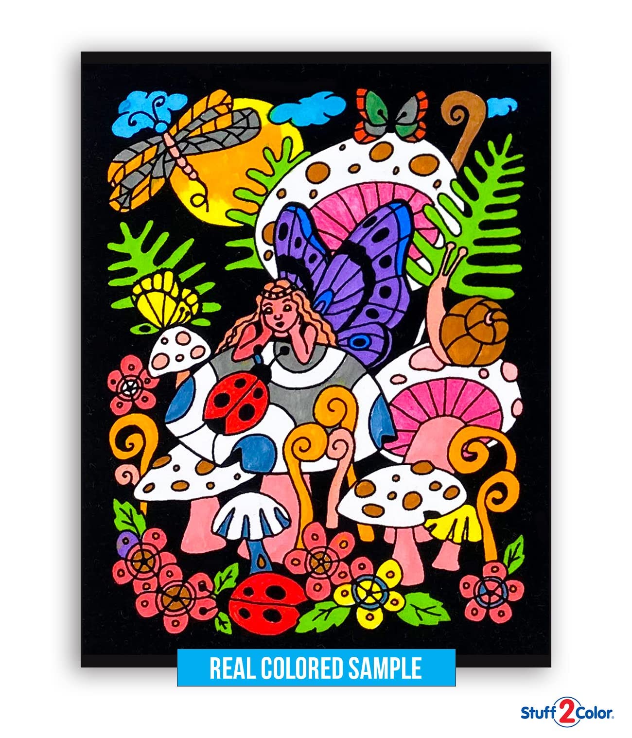 Super Pack Of 18 Fuzzy Velvet Coloring Posters (Original Edition) - Great For Family Time Coloring, Arts, Crafts, Travel, School