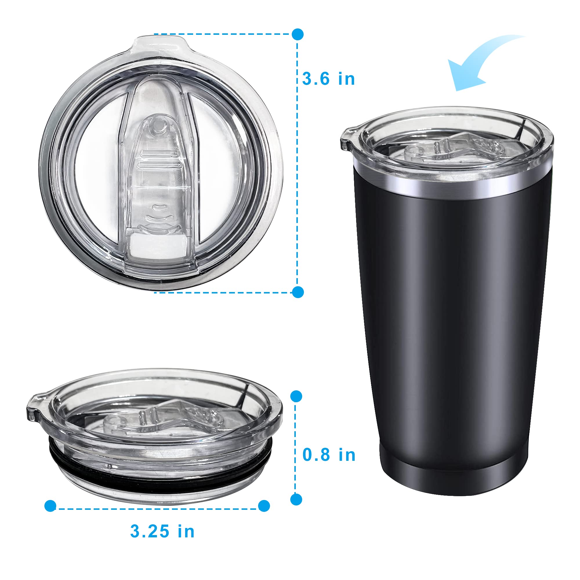 20Oz Tumbler Replacement Lids Spill Proof Splash Resistant Lids Covers For 3.25In Cup Mouth Compatible With Classic Stainless St
