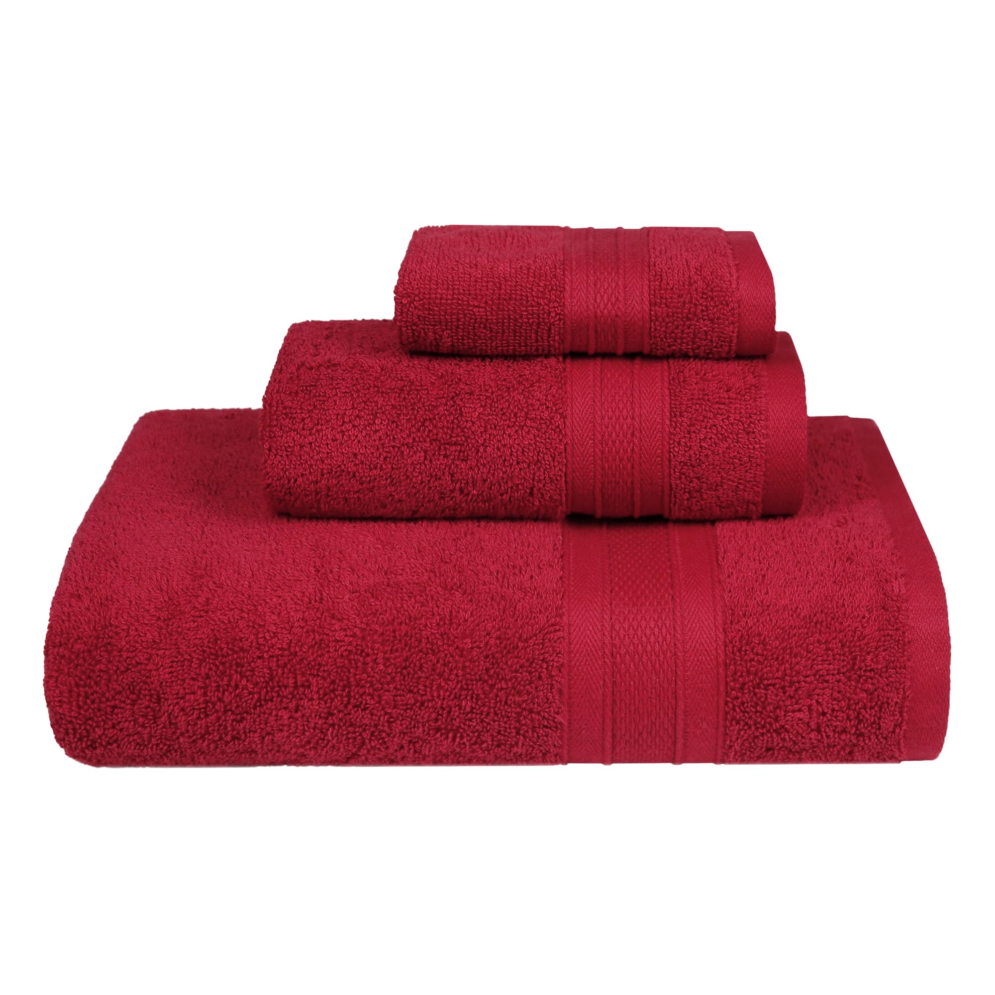 Trident Soft Comfort Air Rich Towels For Bath, 100% Cotton Towel, Super Soft, Highly Absorbent, 3 Pieces Towel Set, 500 Gsm - Cr