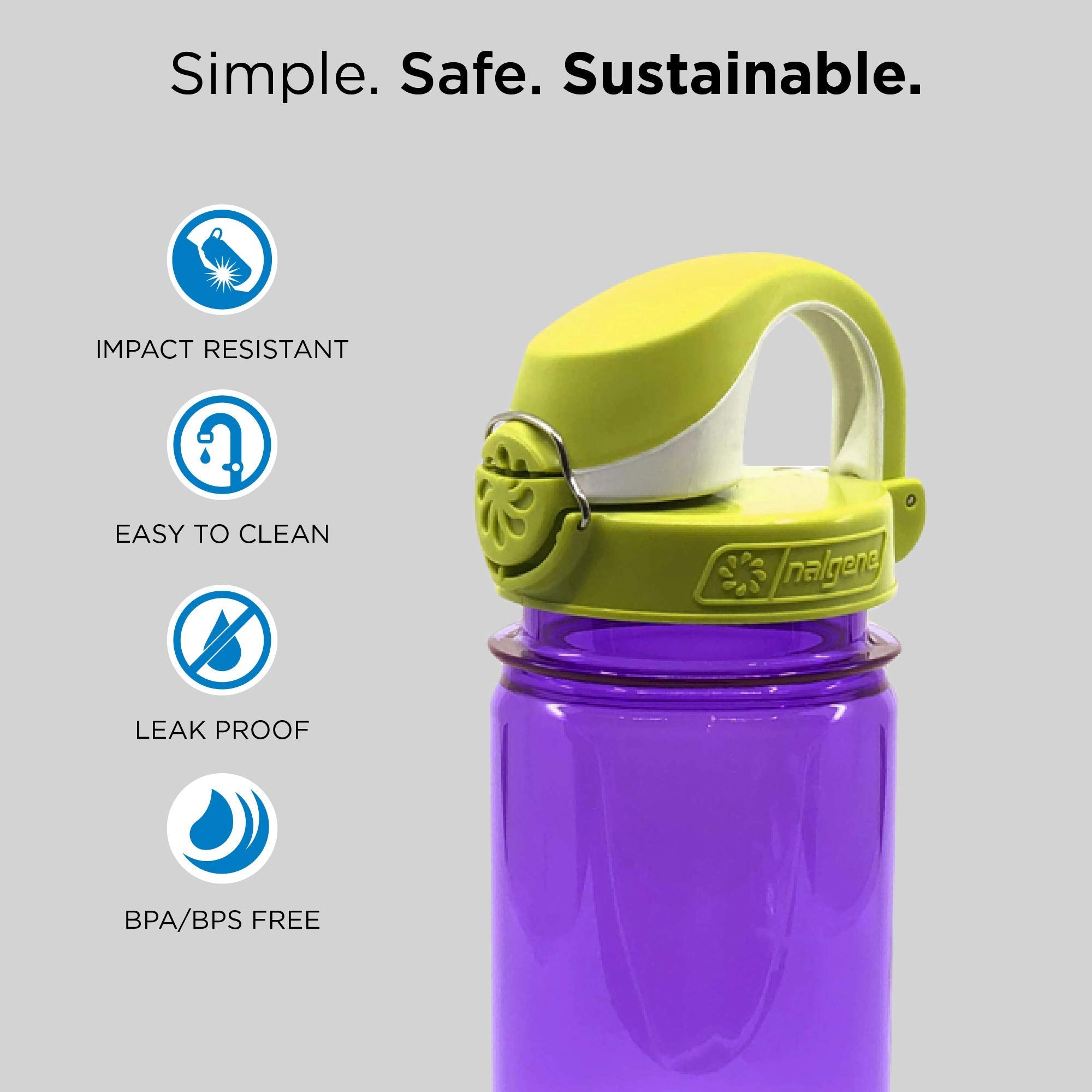 Nalgene Kids On The Fly Water Bottle, Leak Proof, Durable, Bpa And Bps Free, Carabiner Friendly, Reusable And Sustainable, 12 Ou