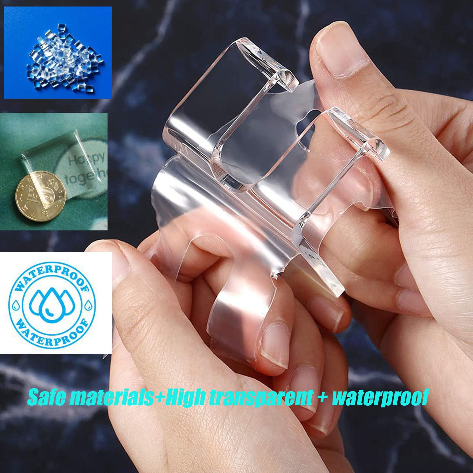 Jwce. Clear Adhesive Hooks For Shower Wall Shower Shaver Holder Razor Holder Storage Holders For Phone, Bathtub Organizers And S