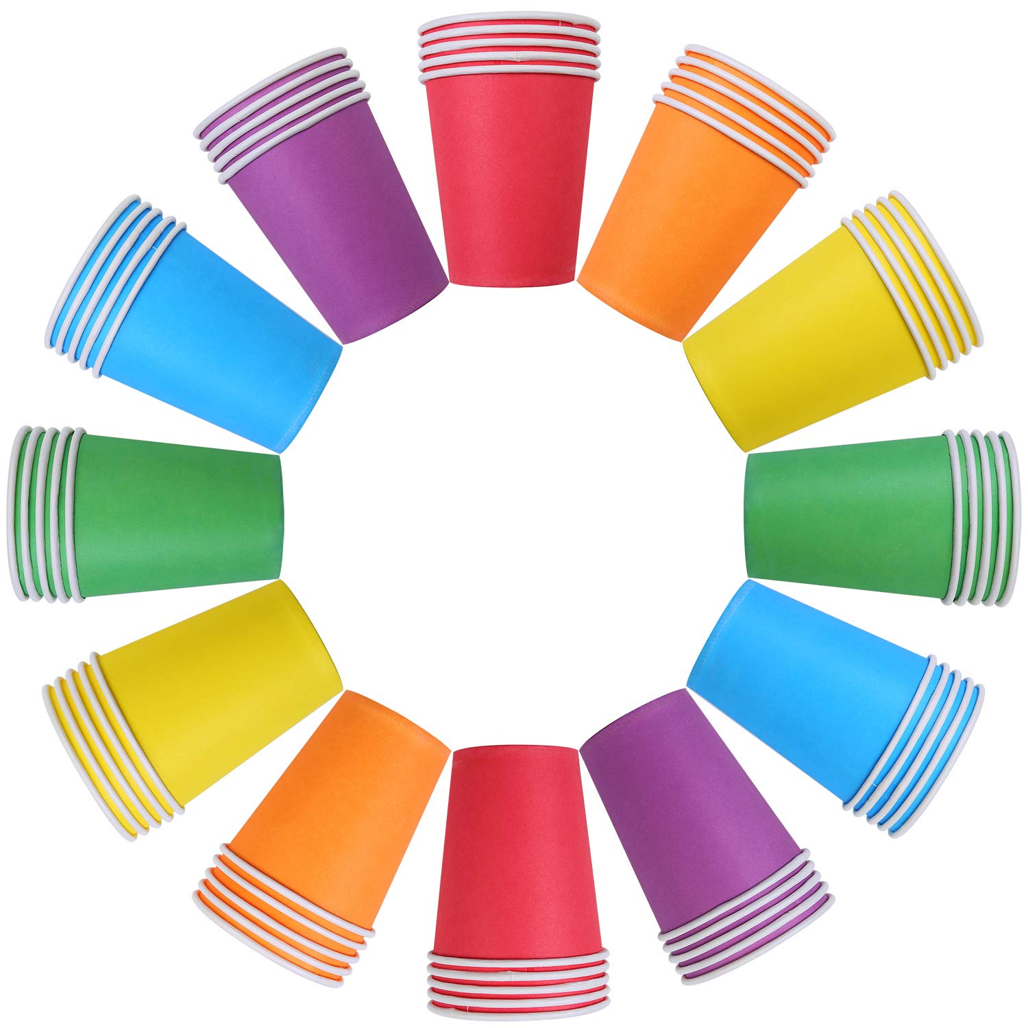 Uratot 60 Pieces 9 Ounce Disposable Paper Cups Party Cups Drinking Cups For Party, Diy And Holiday, 6 Colors