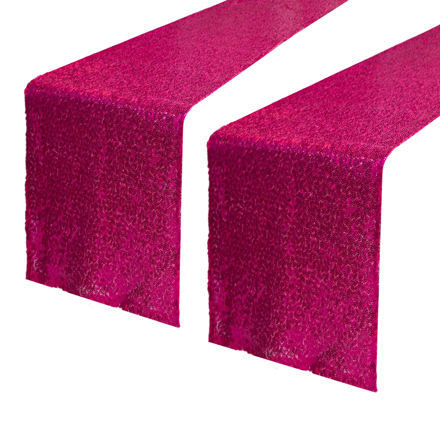 JYFLZQ Hot Pink Sequin Table Runner 12 x 108 Pack of 2 Sparkly Fuchsia Metallic Table Runner Glitter Sequin Runner for Table Bir