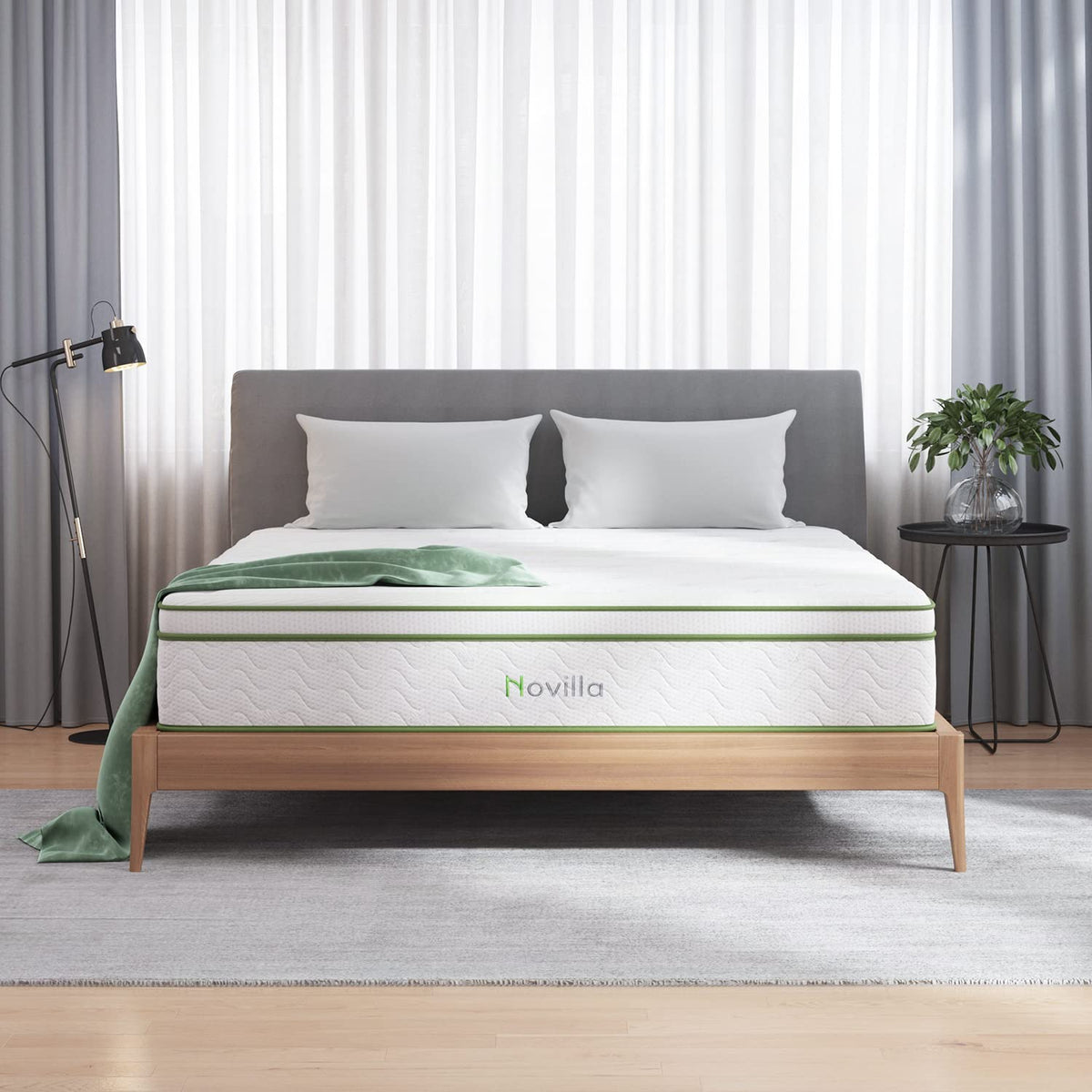 Novilla King Mattress, 12 Inch Gel Memory Foam Hybrid Mattress With Pocketed Coil For Pressure Relief & Motion Isolation, Medium