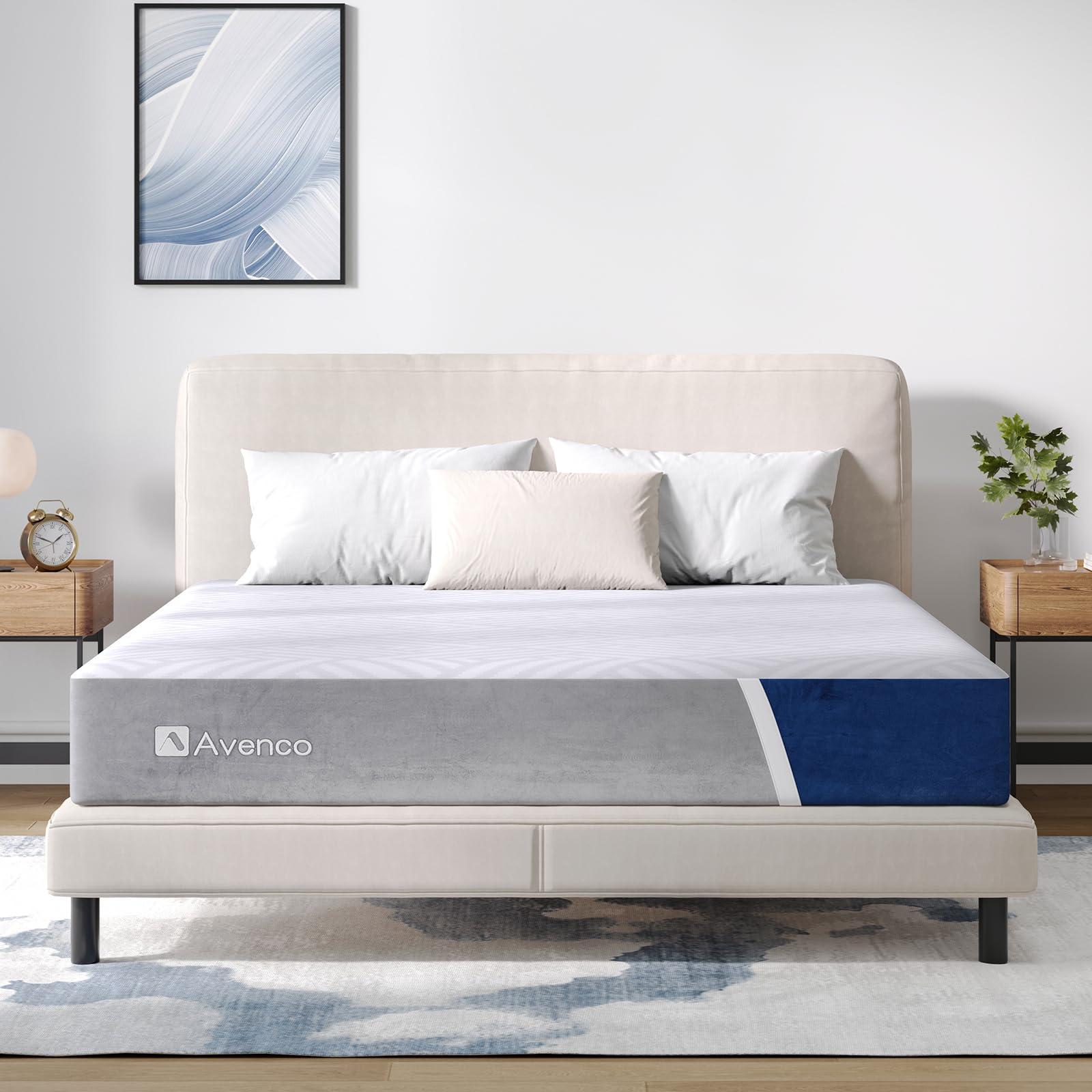 Avenco King Size Mattress, 14 Inch King Mattress With Gel Memory Foam, Medium Firm, Mattress In A Box, Pressure Relief & Motion